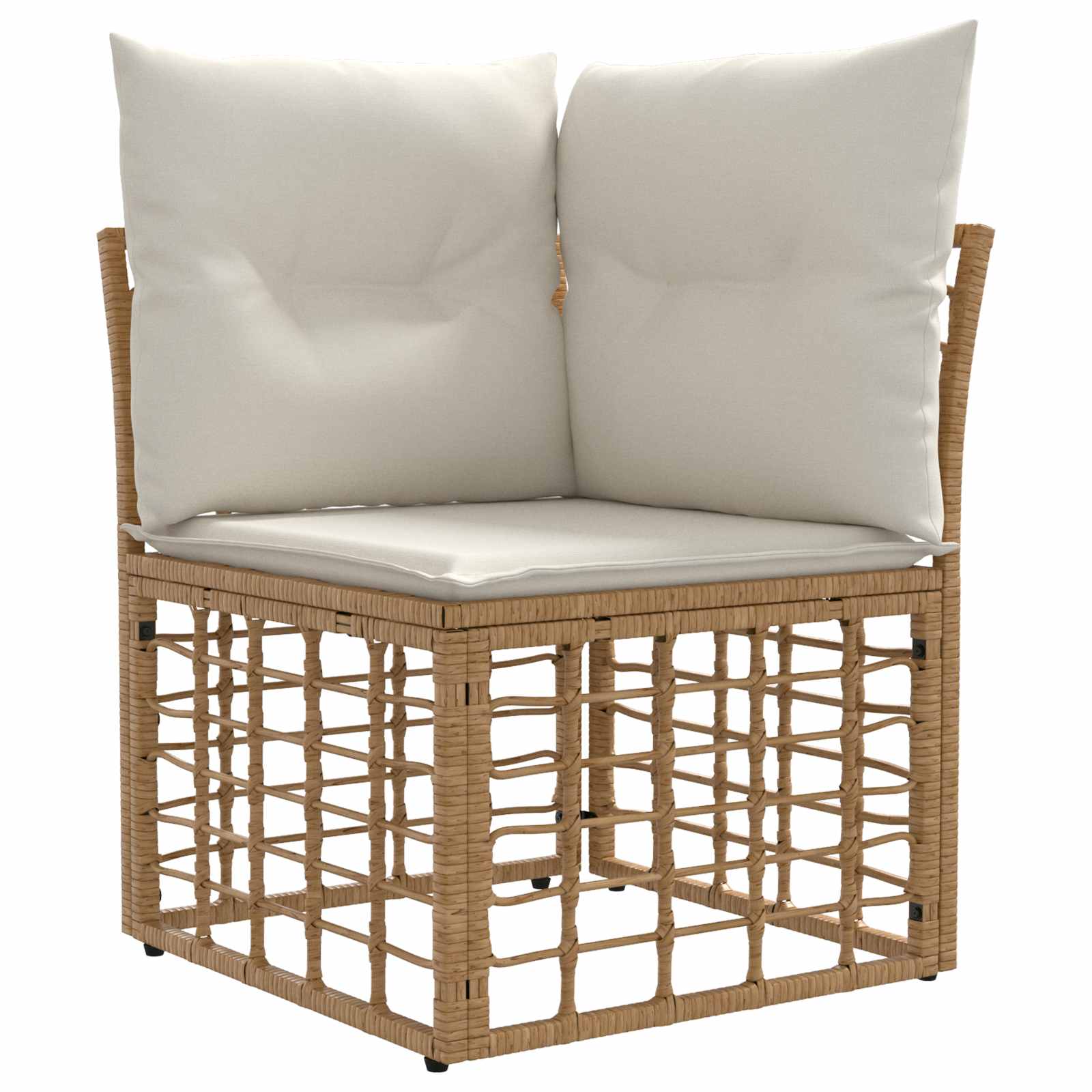 Modulares Outdoor-Ecksofa Natur Poly-Rattan