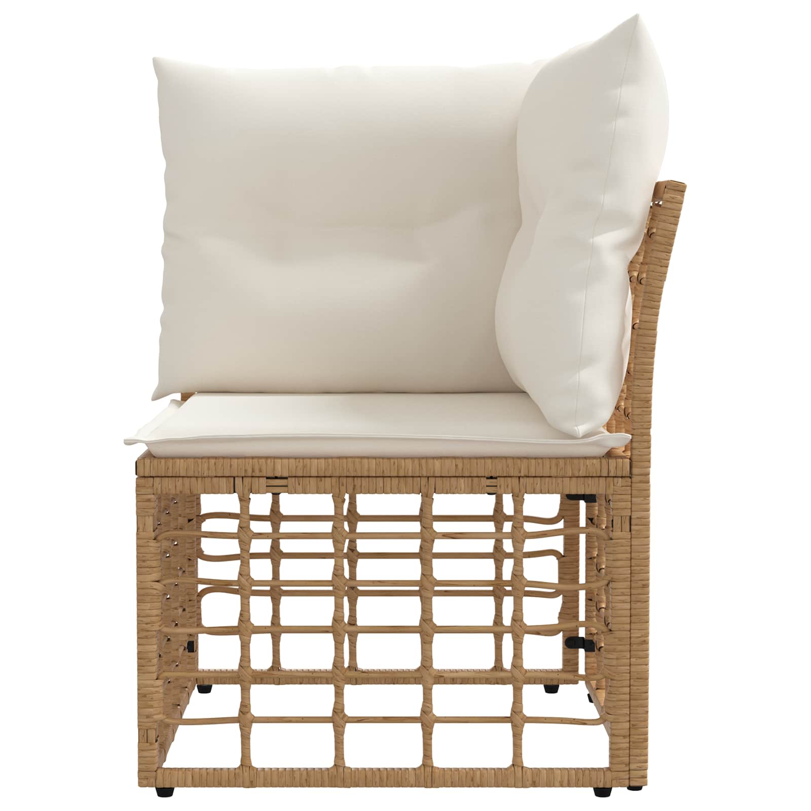 Modulares Outdoor-Ecksofa Natur Poly-Rattan