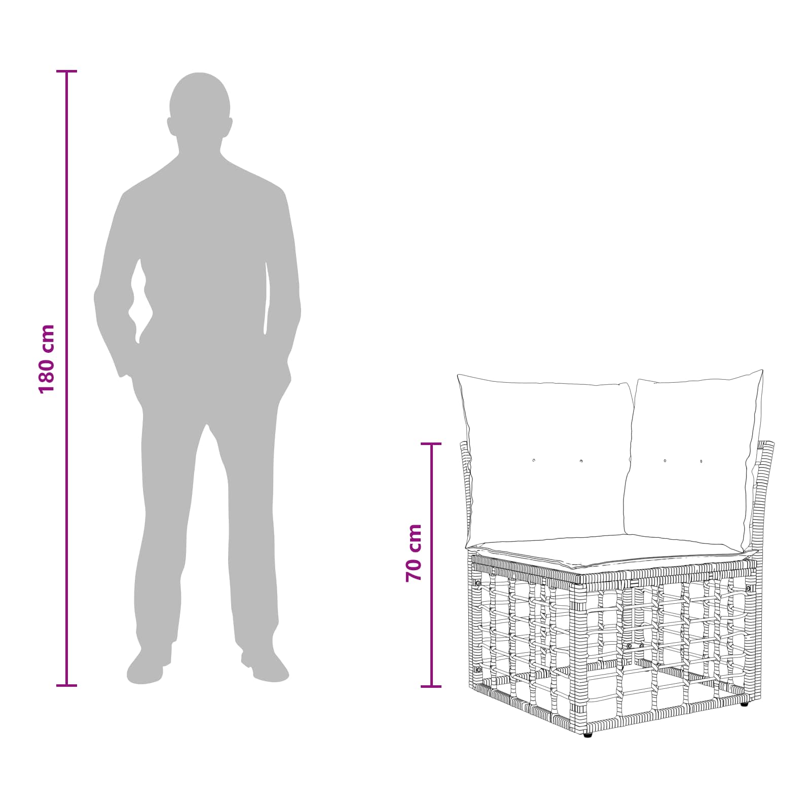 Modulares Outdoor-Ecksofa Natur Poly-Rattan