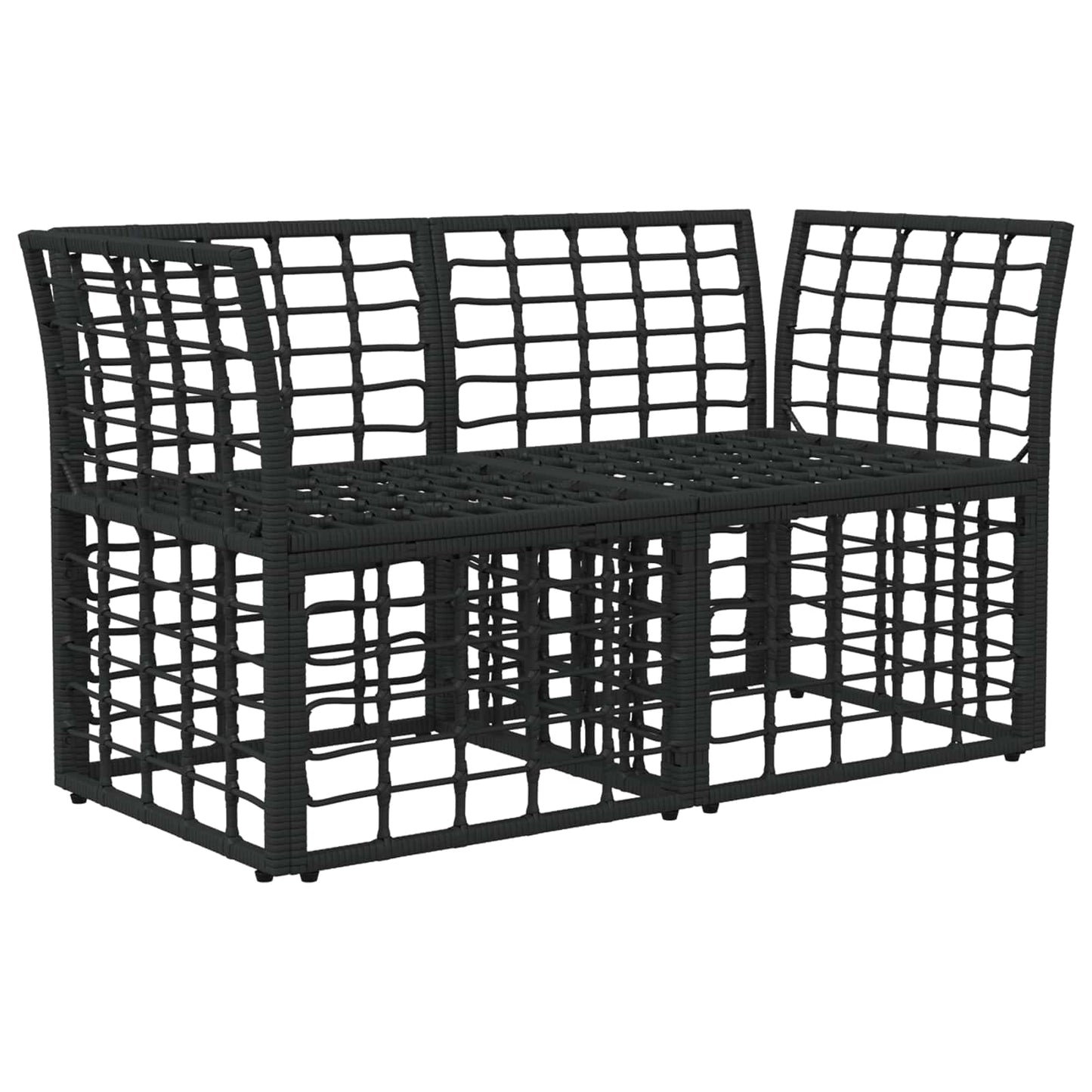 Outdoor-Lounge 2 Stk. 2-Sitzanzahl Schwarz und Dunkelgrau