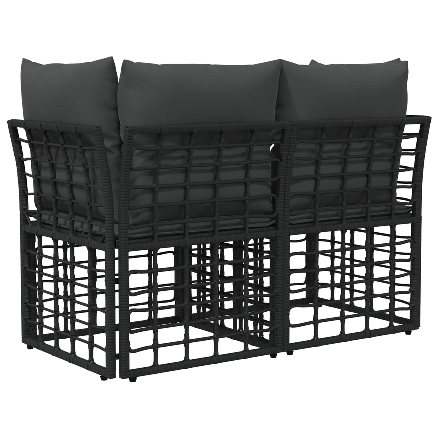 Outdoor-Lounge 2 Stk. 2-Sitzanzahl Schwarz und Dunkelgrau