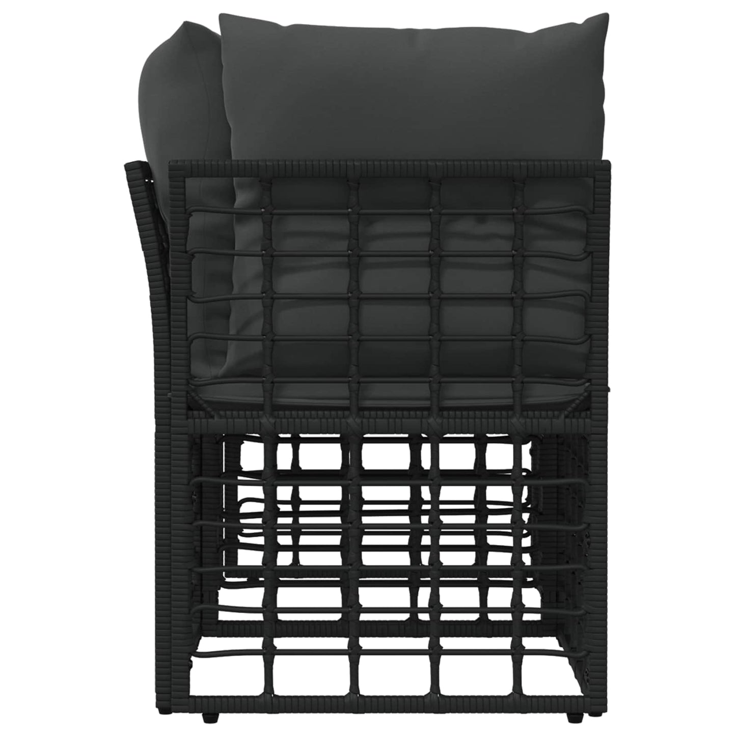Outdoor-Lounge 2 Stk. 2-Sitzanzahl Schwarz und Dunkelgrau