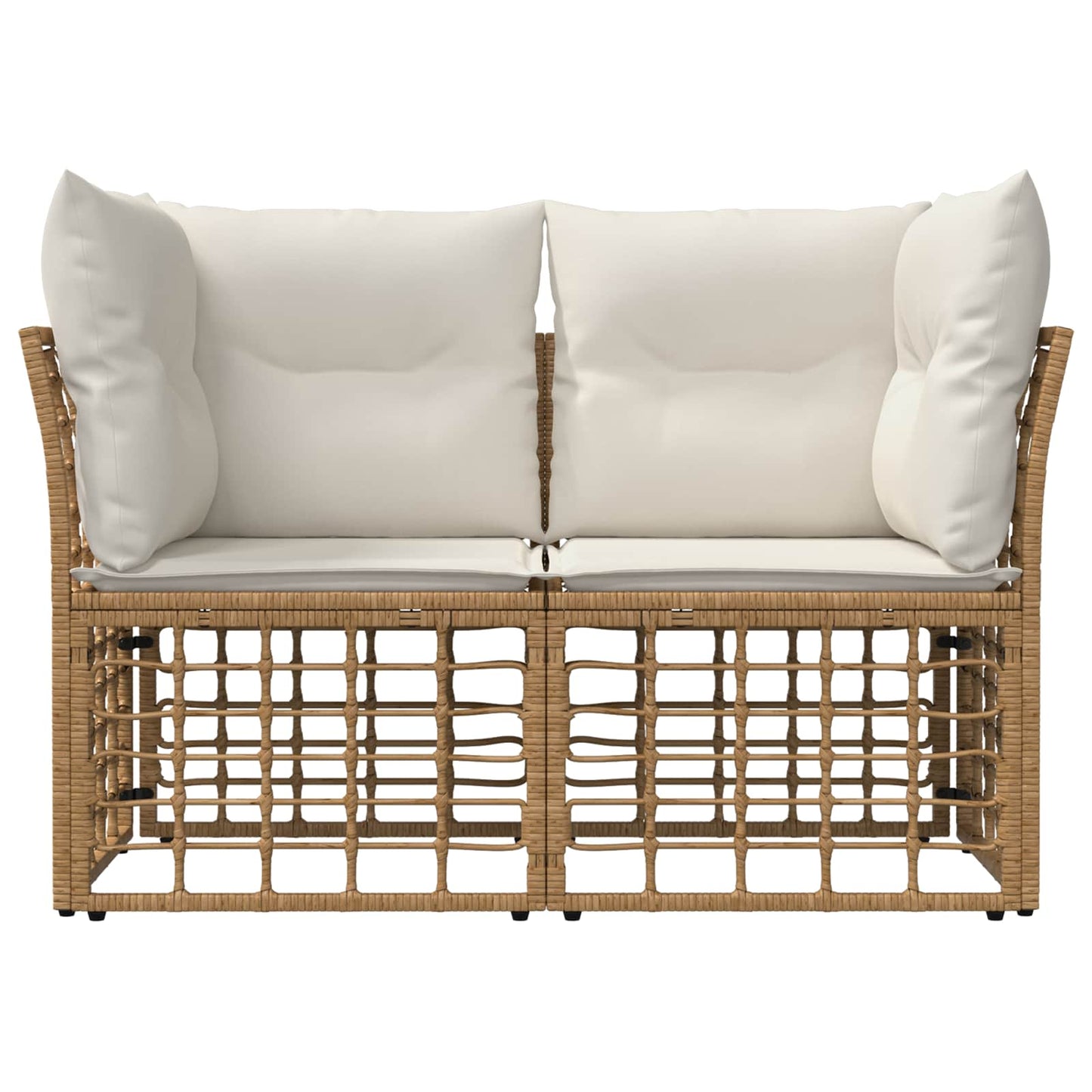 Outdoor-Lounge 2 Stk. 2-Sitzanzahl Natürlich und Cremweiß