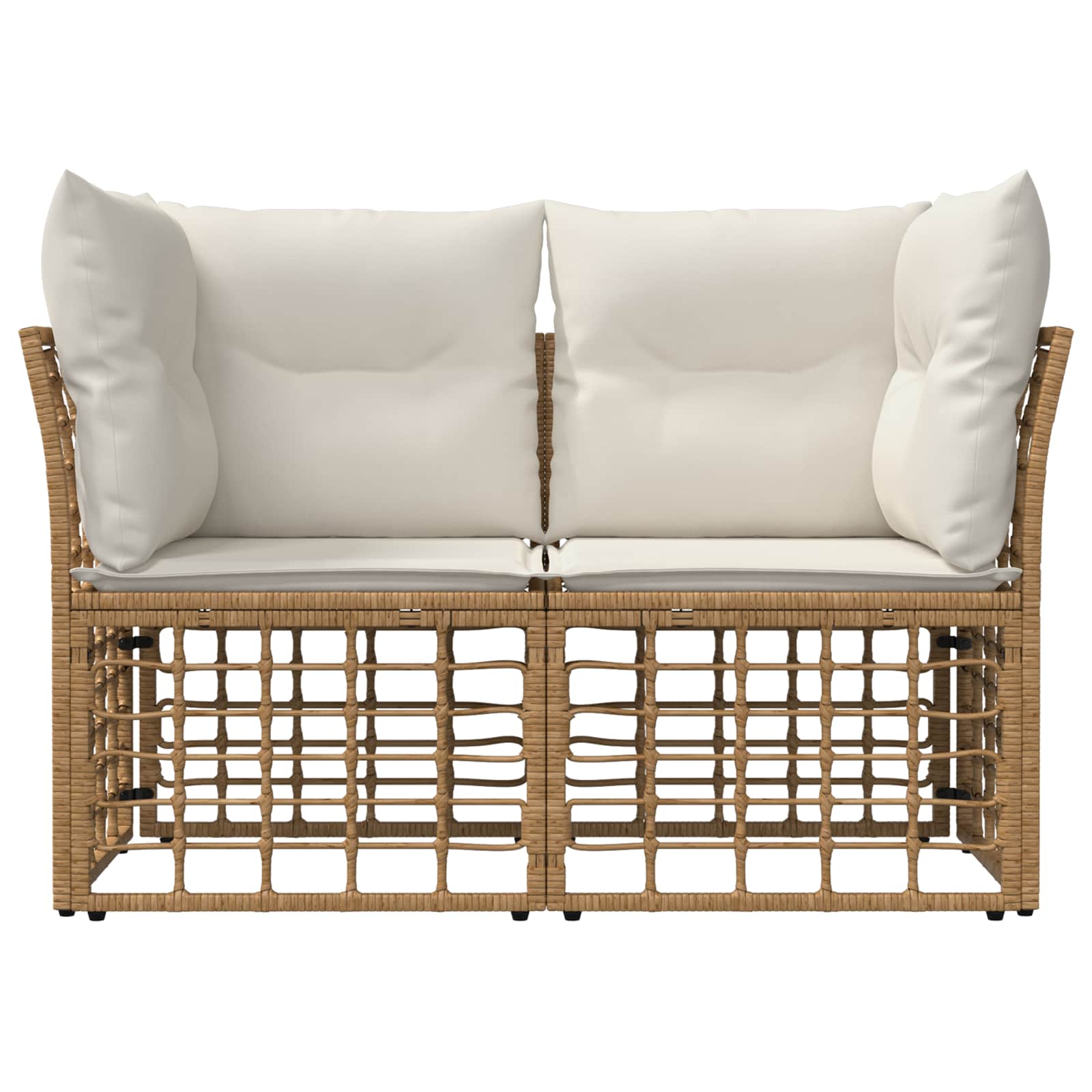 Outdoor-Lounge 2 Stk. 2-Sitzanzahl Natürlich und Cremweiß