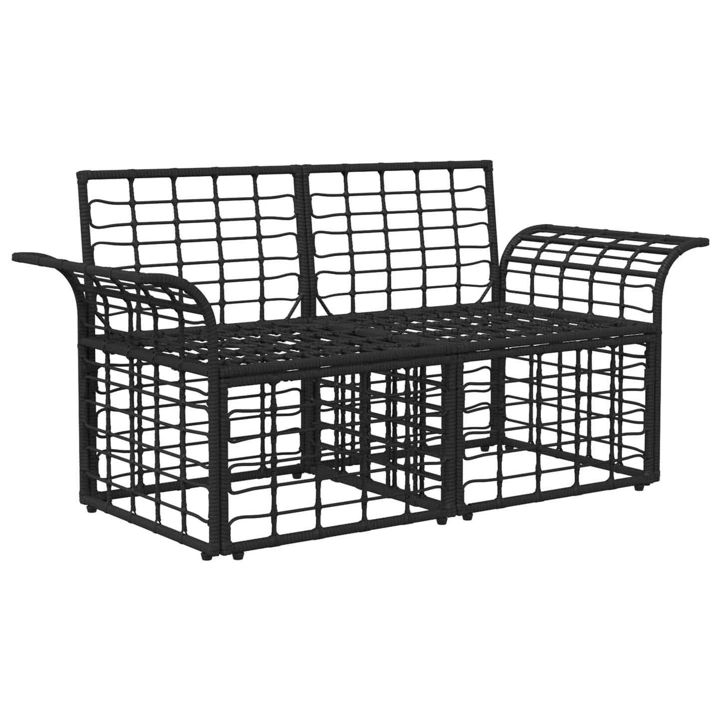 Outdoor-Lounge 2 Stk. 2-Sitzanzahl Schwarz und Dunkelgrau
