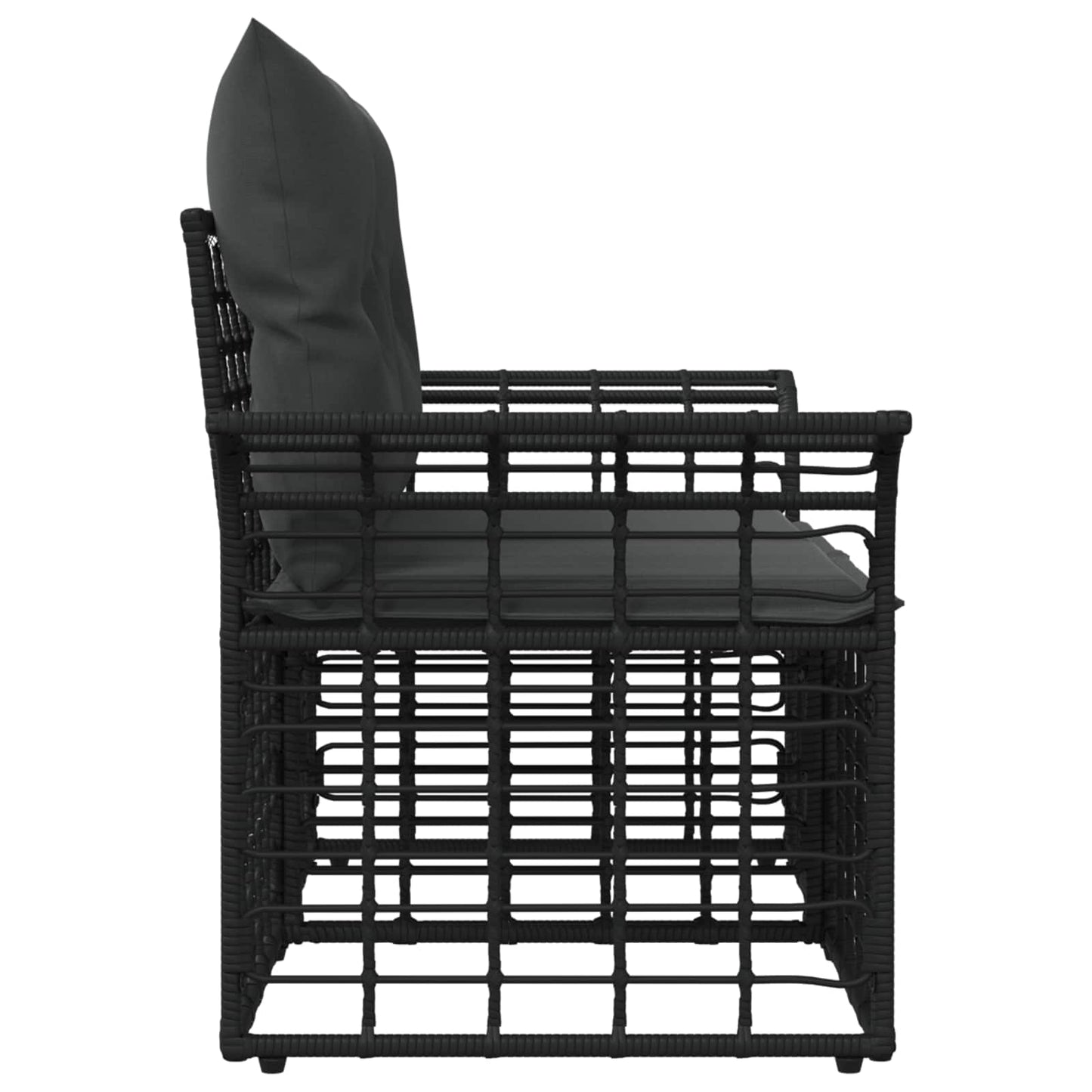 Outdoor-Lounge 2 Stk. 2-Sitzanzahl Schwarz und Dunkelgrau
