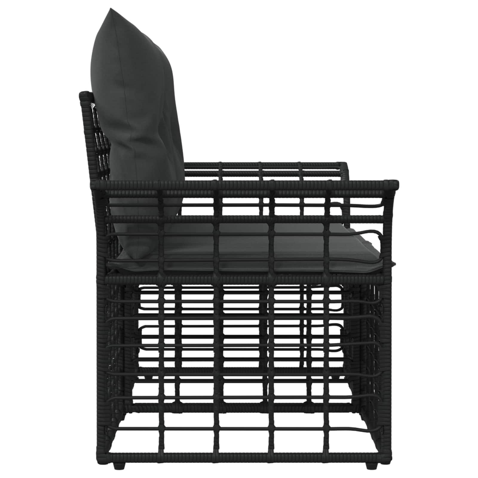 Outdoor-Lounge 2 Stk. 2-Sitzanzahl Schwarz und Dunkelgrau