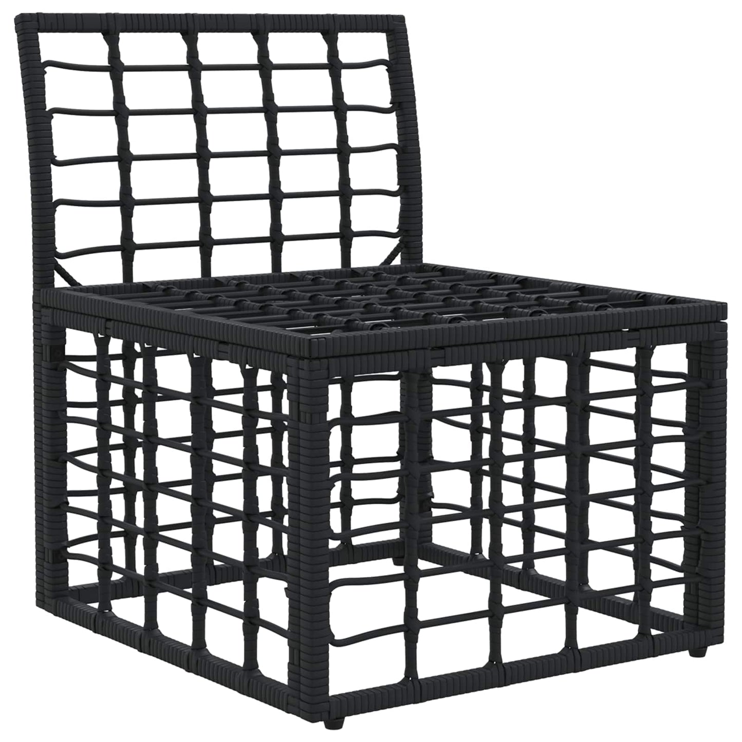 Modulares Outdoor-Sofa ohne Armlehnen Schwarz Poly-Rattan