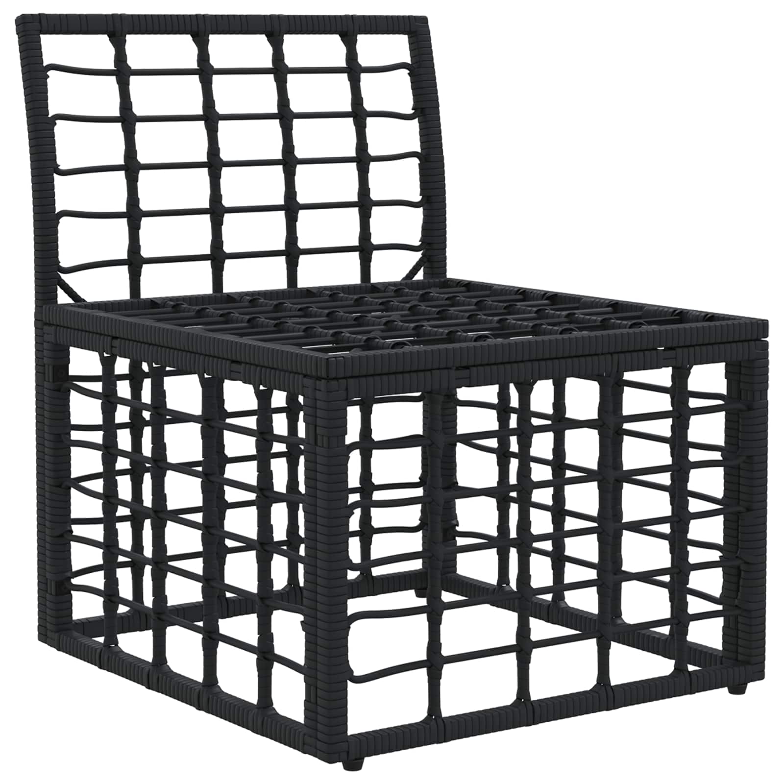 Modulares Outdoor-Sofa ohne Armlehnen Schwarz Poly-Rattan