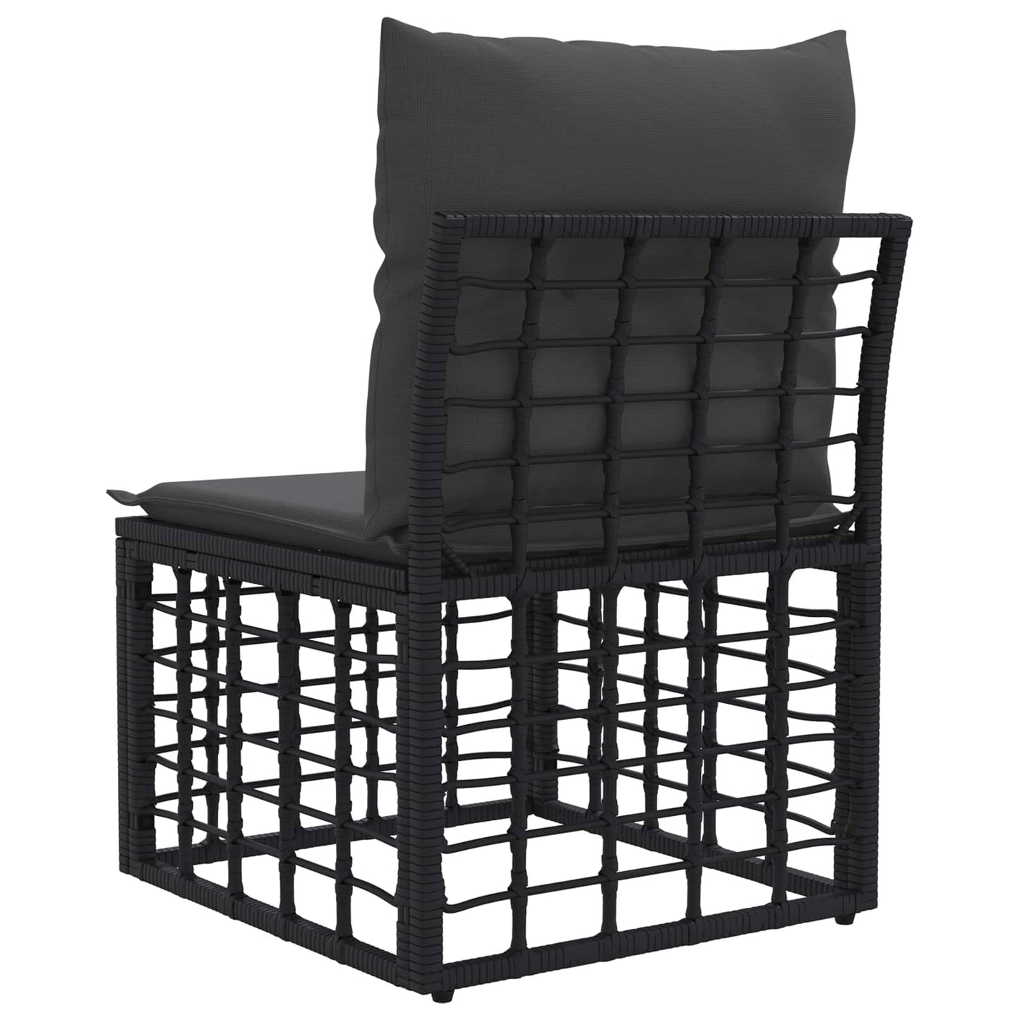 Modulares Outdoor-Sofa ohne Armlehnen Schwarz Poly-Rattan