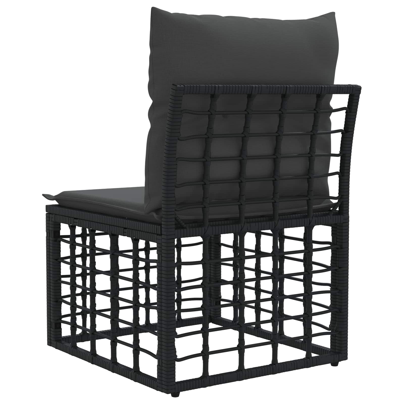 Modulares Outdoor-Sofa ohne Armlehnen Schwarz Poly-Rattan