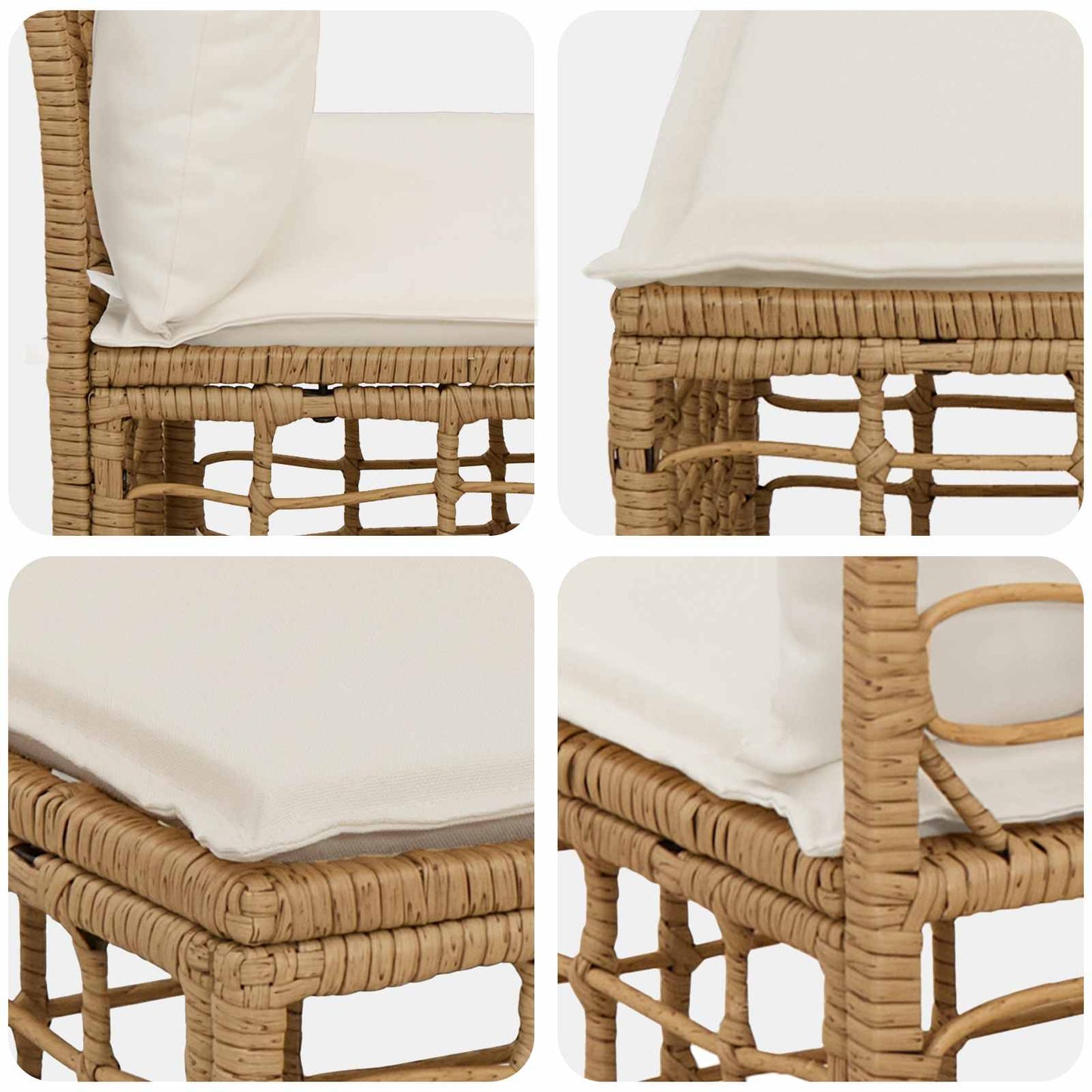 Modulares Outdoor-Sofa ohne Armlehnen Natur Poly-Rattan
