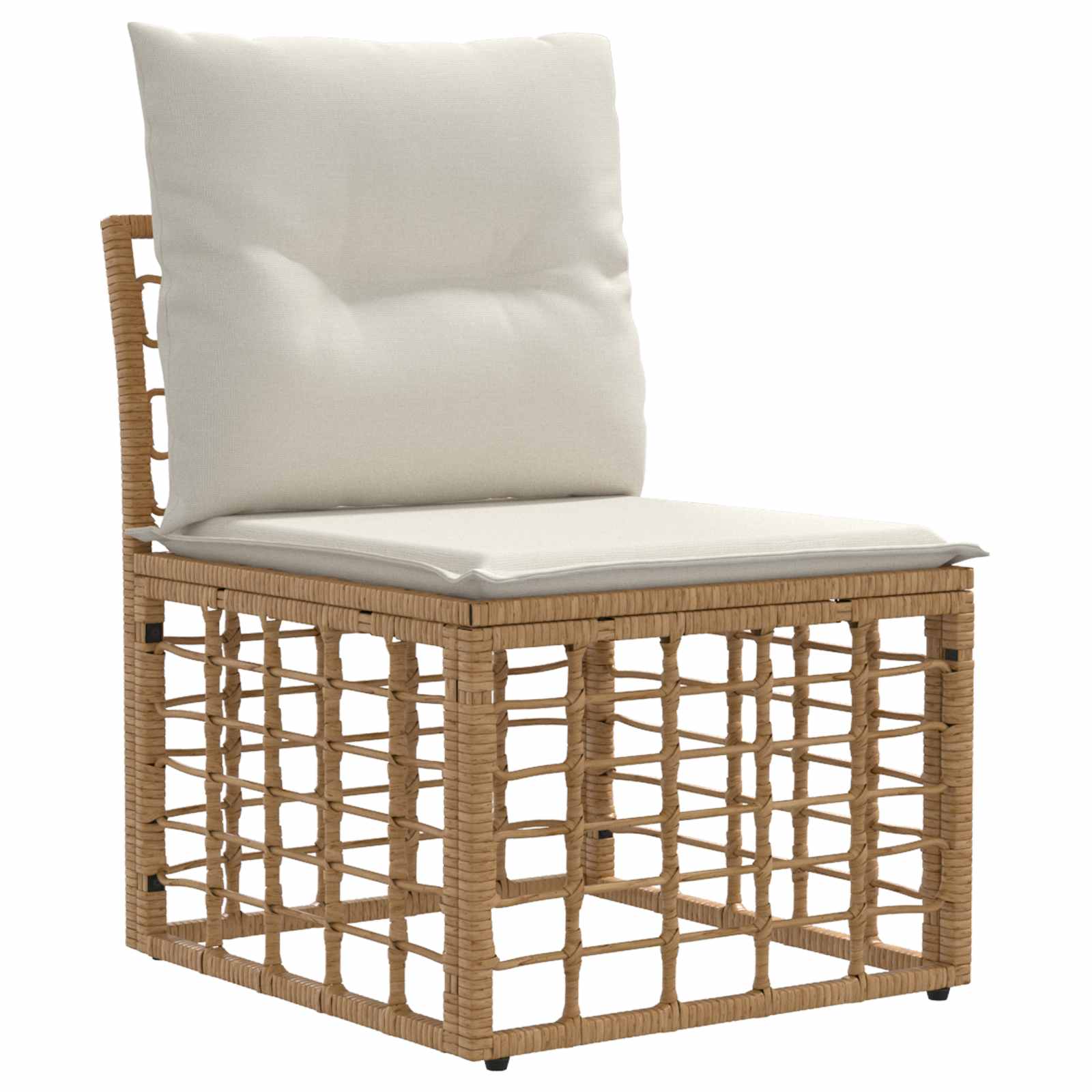 Modulares Outdoor-Sofa ohne Armlehnen Natur Poly-Rattan