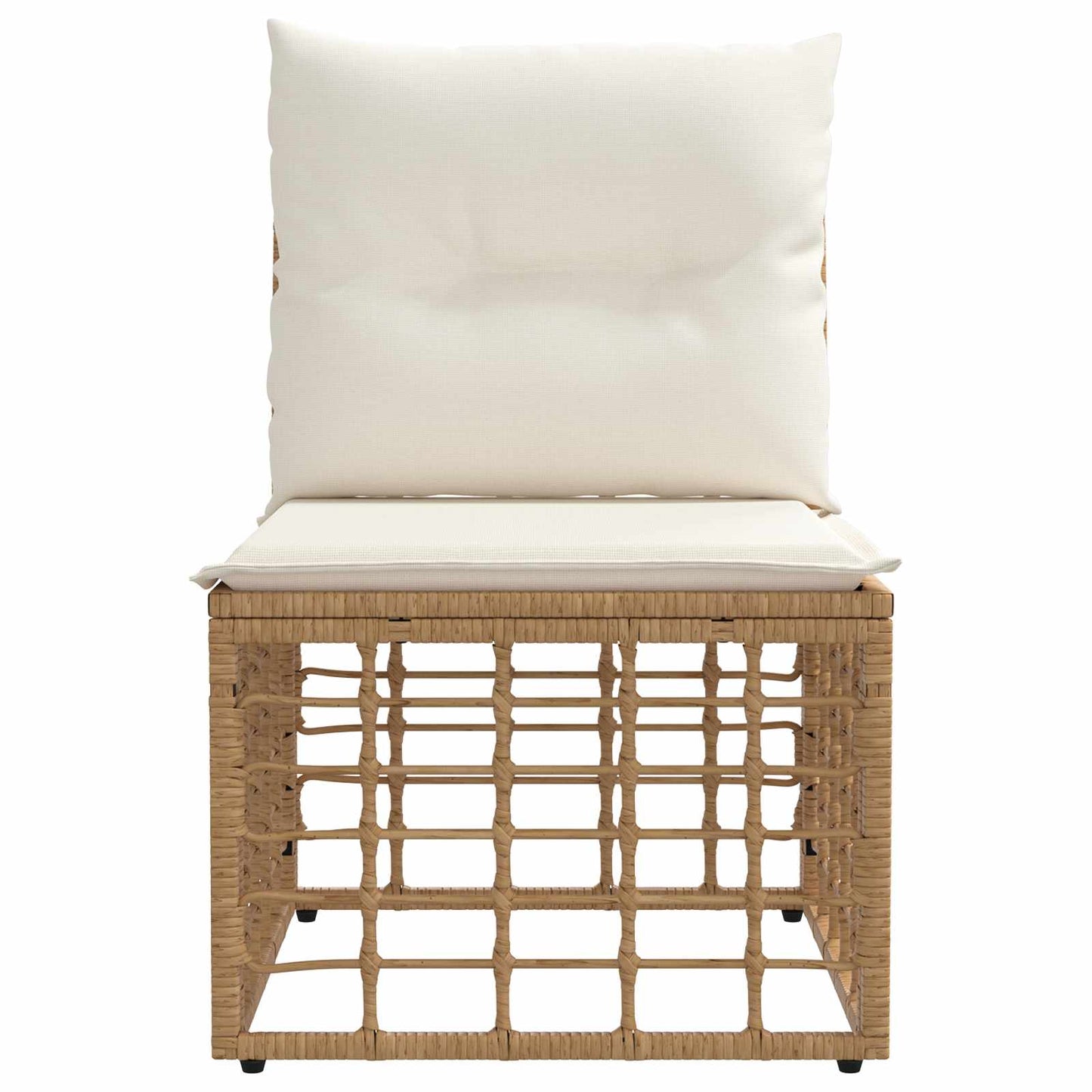 Modulares Outdoor-Sofa ohne Armlehnen Natur Poly-Rattan
