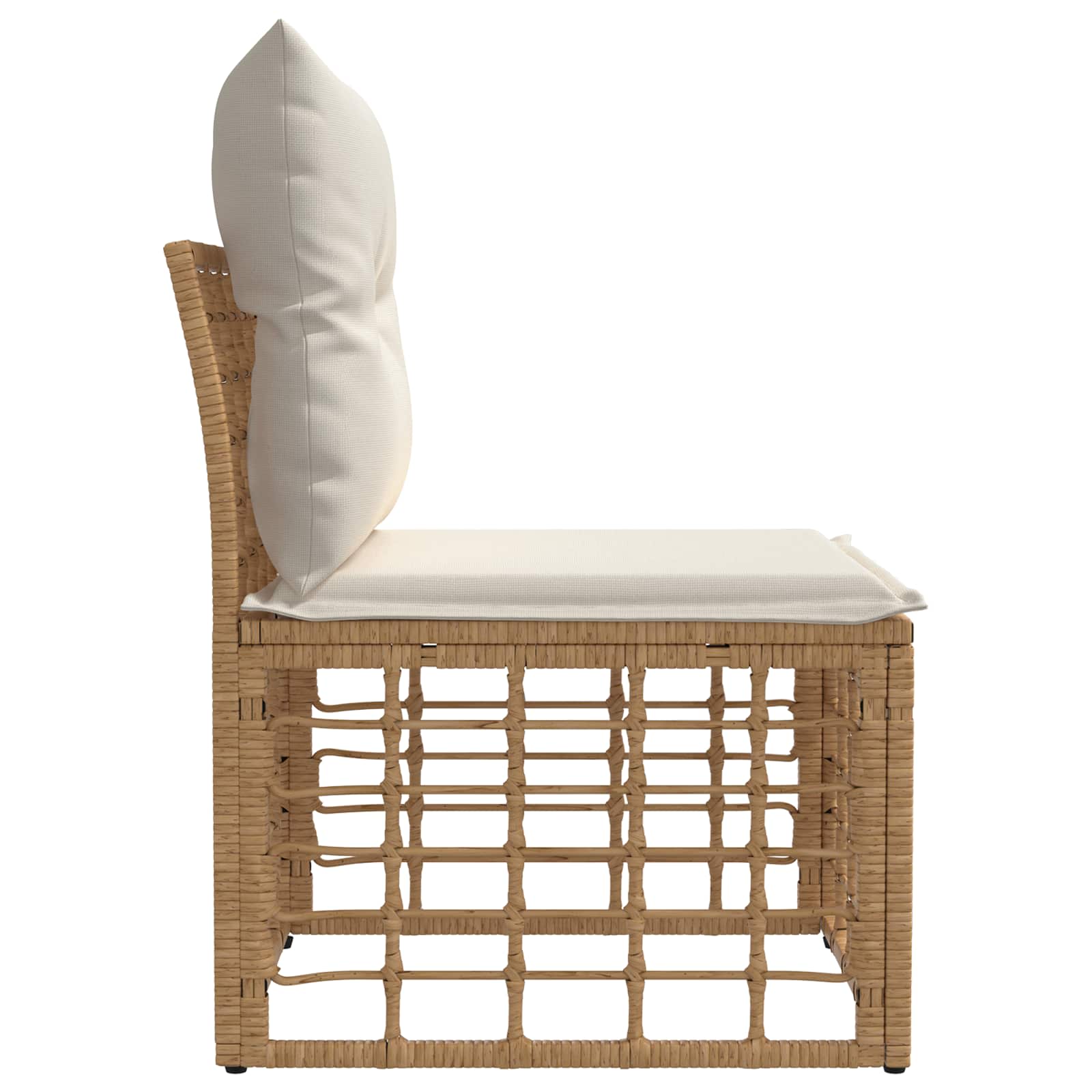 Modulares Outdoor-Sofa ohne Armlehnen Natur Poly-Rattan