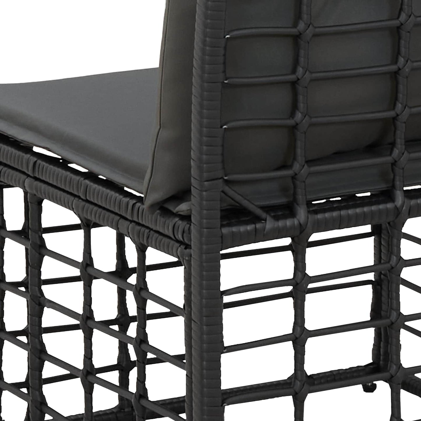 4-Sitzer Garten-Sofa ohne Armlehnen 4 stk. 4-Sitzanzahl Schwarz