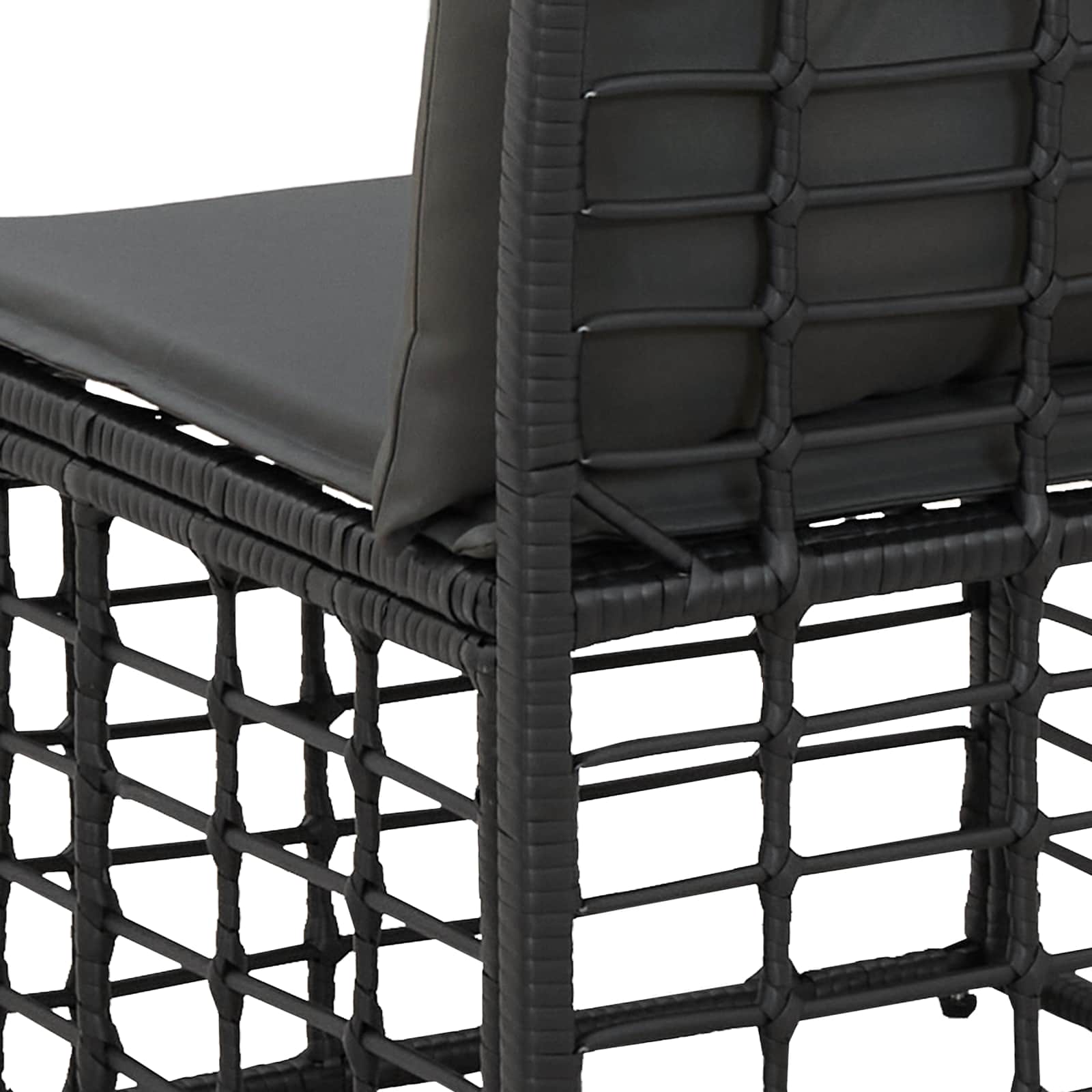 4-Sitzer Garten-Sofa ohne Armlehnen 4 stk. 4-Sitzanzahl Schwarz