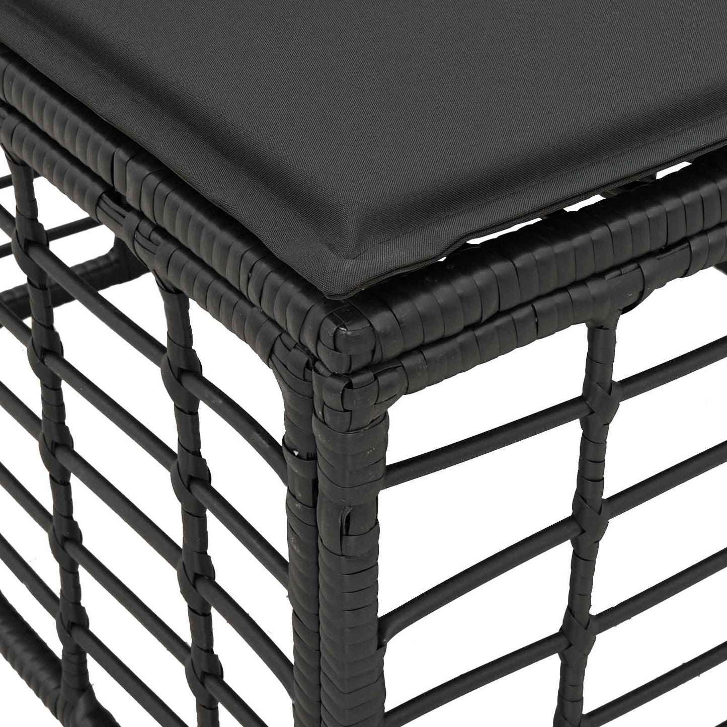 4-Sitzer Garten-Sofa ohne Armlehnen 4 stk. 4-Sitzanzahl Schwarz