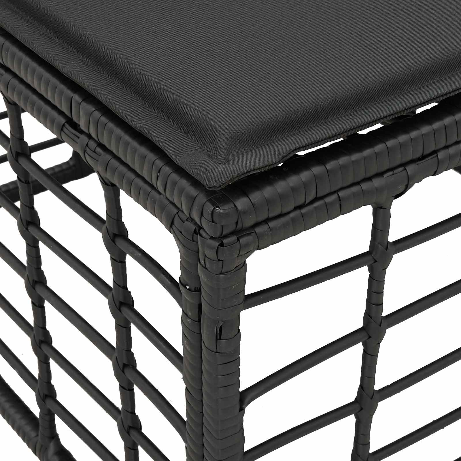 4-Sitzer Garten-Sofa ohne Armlehnen 4 stk. 4-Sitzanzahl Schwarz