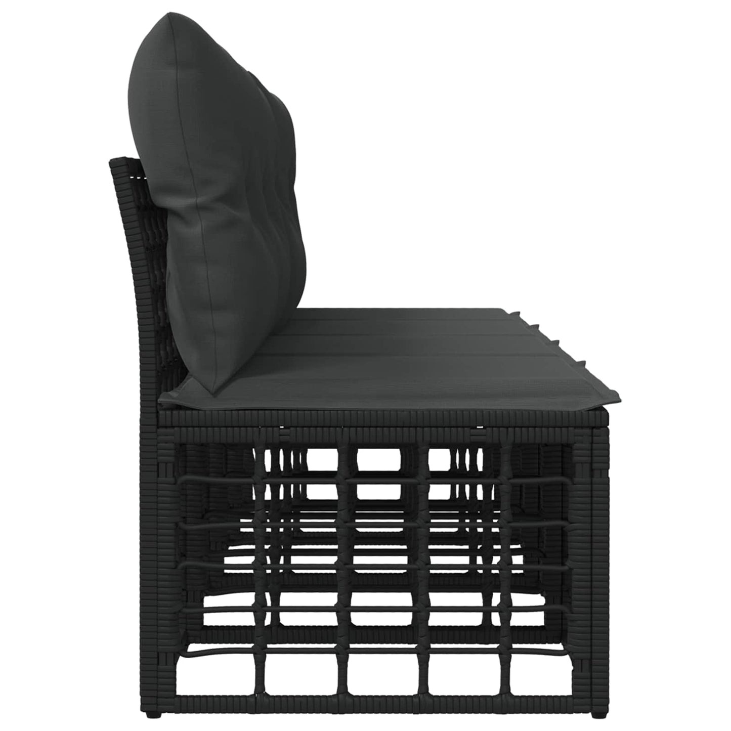 4-Sitzer Garten-Sofa ohne Armlehnen 4 stk. 4-Sitzanzahl Schwarz