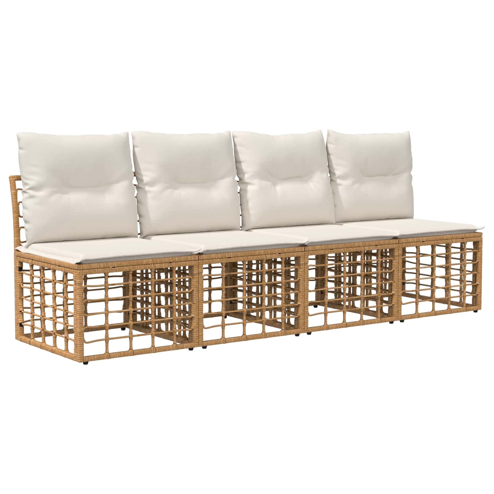 4-Sitzer Garten-Sofa ohne Armlehnen 4 stk. 4-Sitzanzahl Natur
