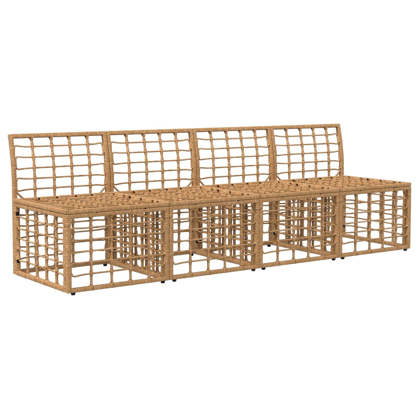 4-Sitzer Garten-Sofa ohne Armlehnen 4 stk. 4-Sitzanzahl Natur