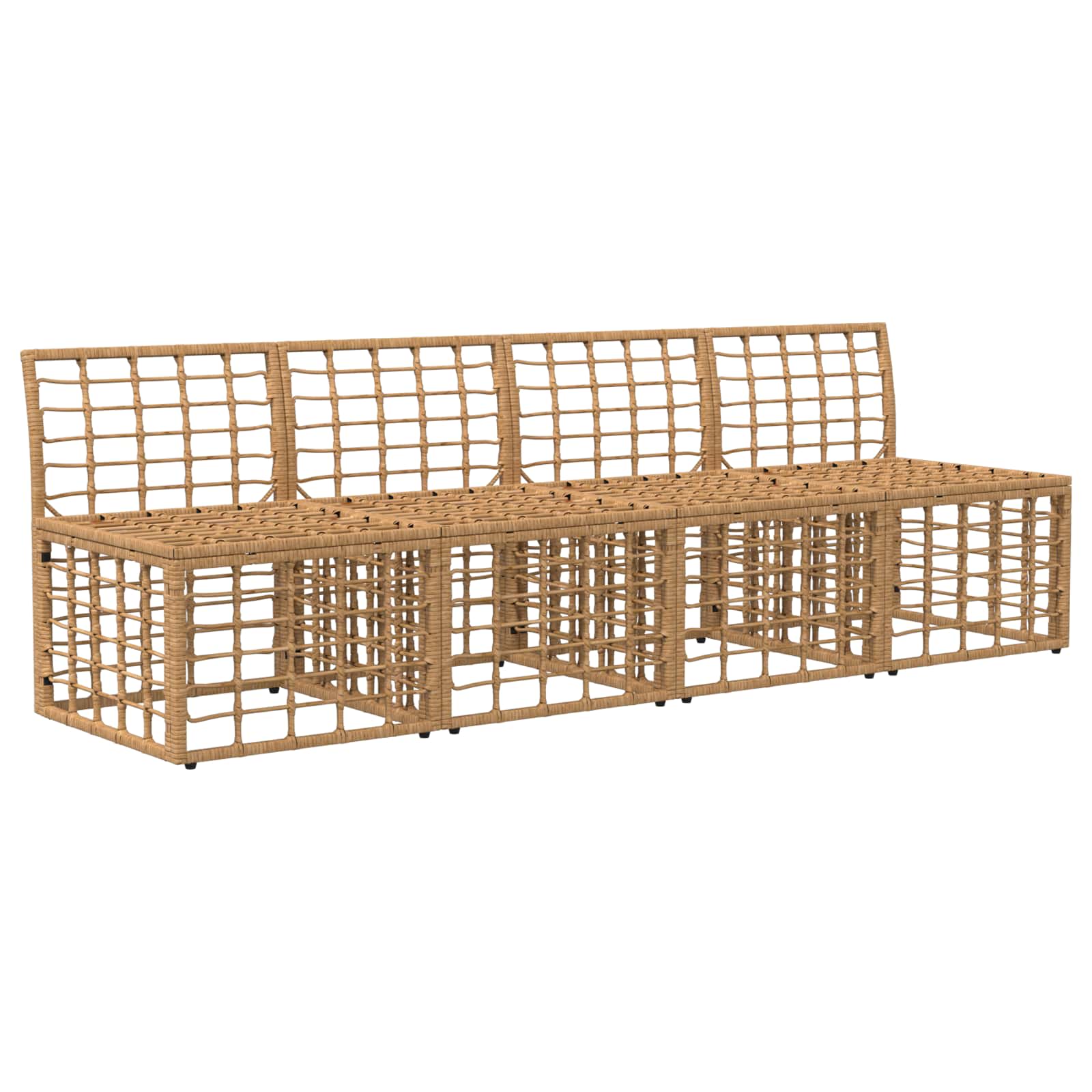 4-Sitzer Garten-Sofa ohne Armlehnen 4 stk. 4-Sitzanzahl Natur