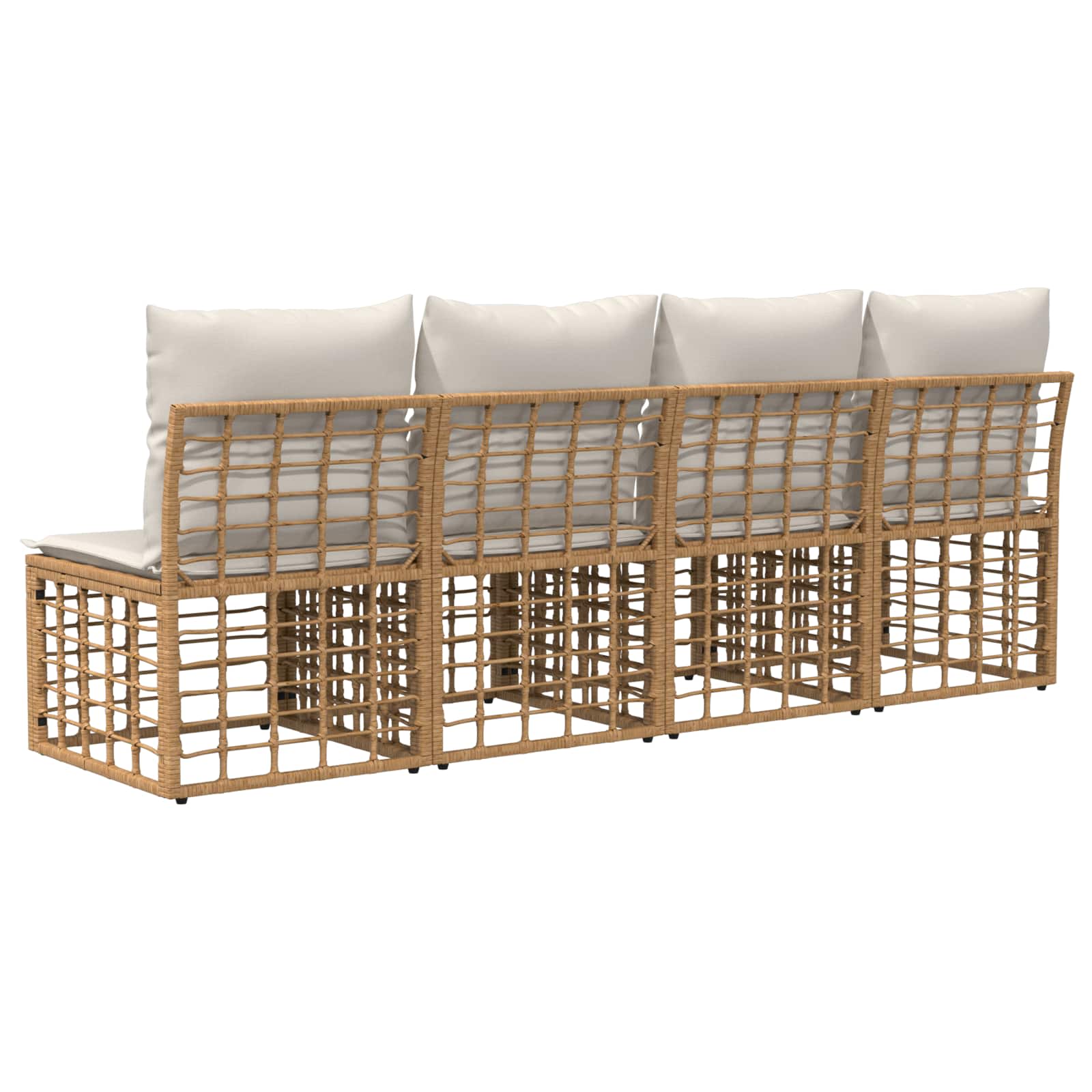 4-Sitzer Garten-Sofa ohne Armlehnen 4 stk. 4-Sitzanzahl Natur