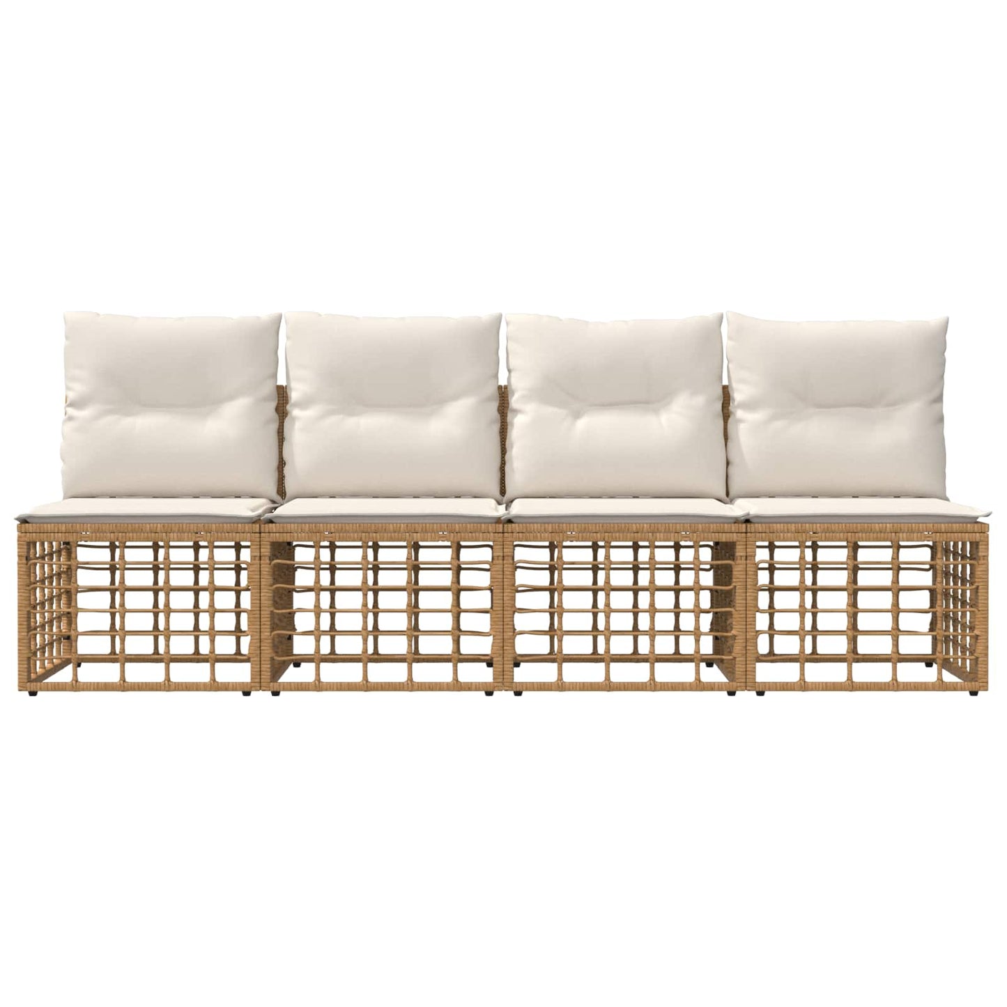 4-Sitzer Garten-Sofa ohne Armlehnen 4 stk. 4-Sitzanzahl Natur