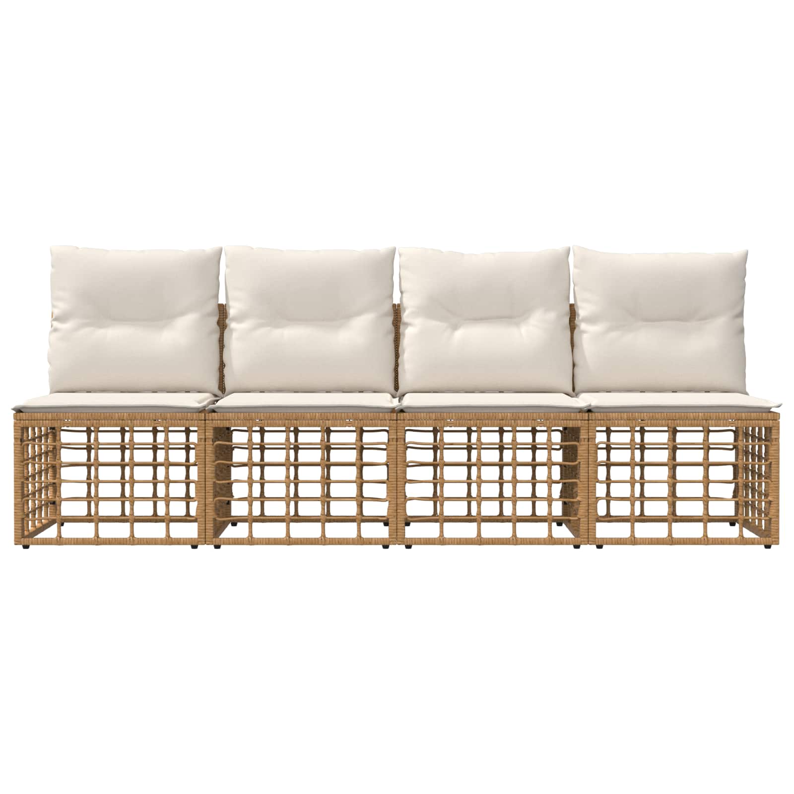 4-Sitzer Garten-Sofa ohne Armlehnen 4 stk. 4-Sitzanzahl Natur