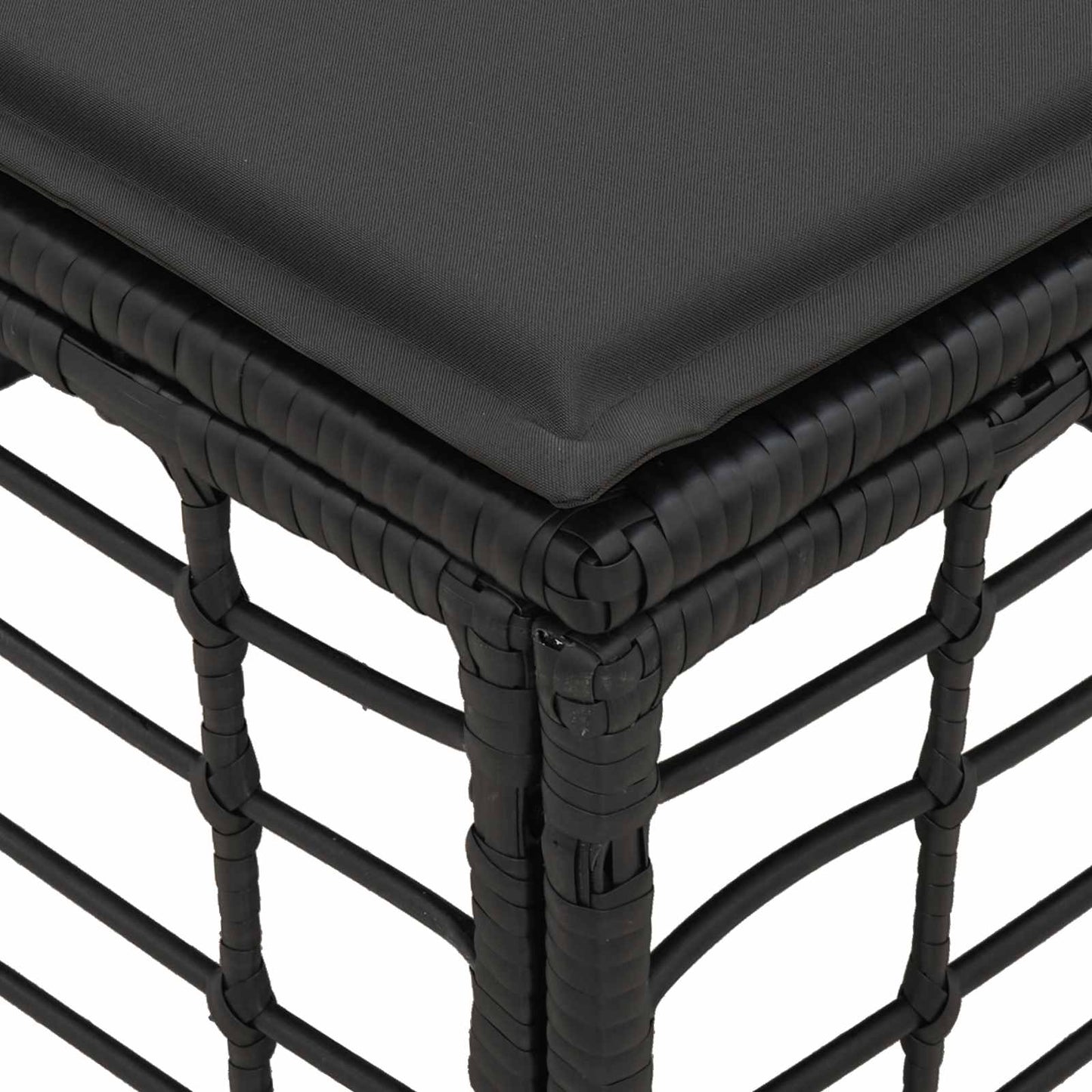Garten-Fußhocker Schwarz Poly-Rattan