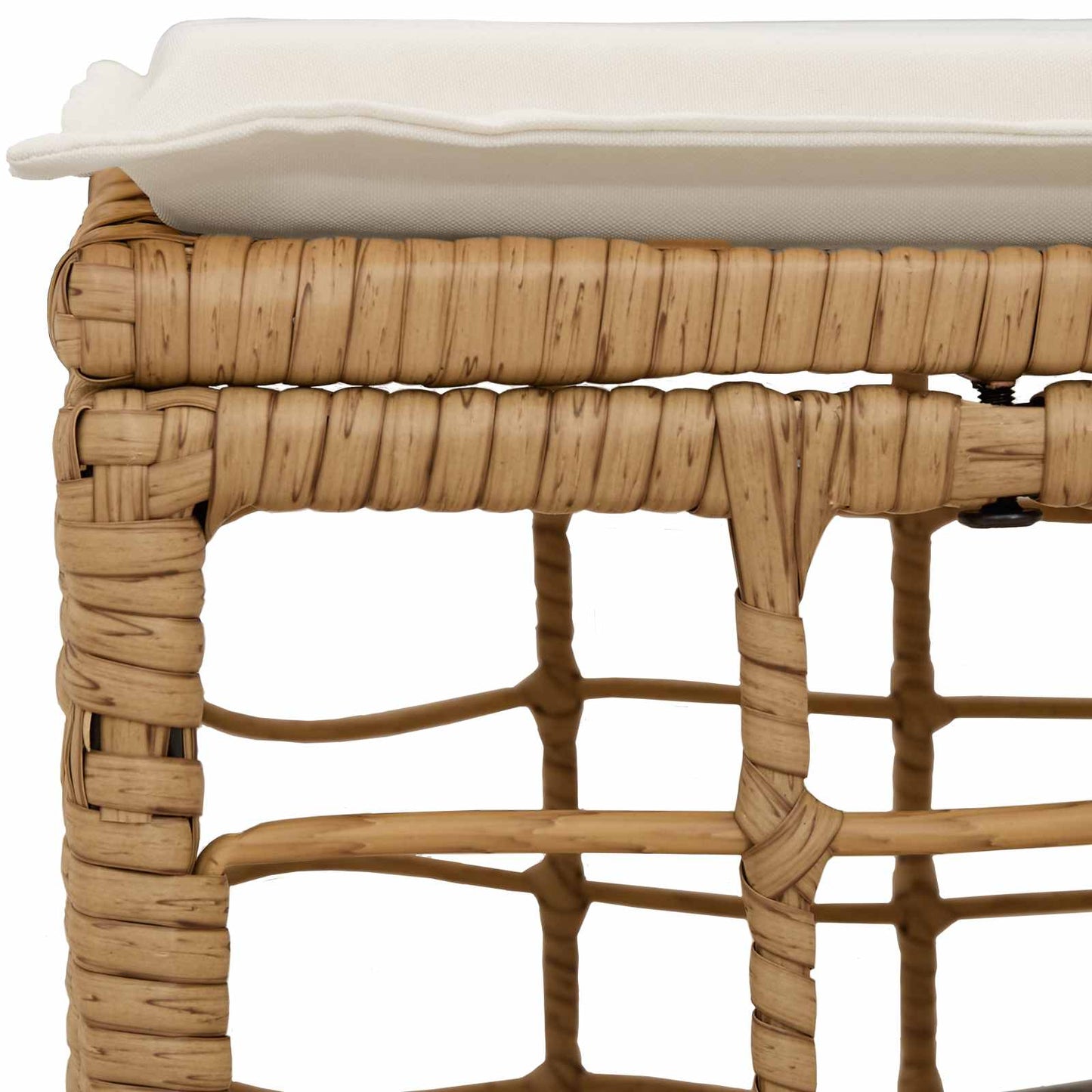 Garten-Fußhocker Natur Poly-Rattan