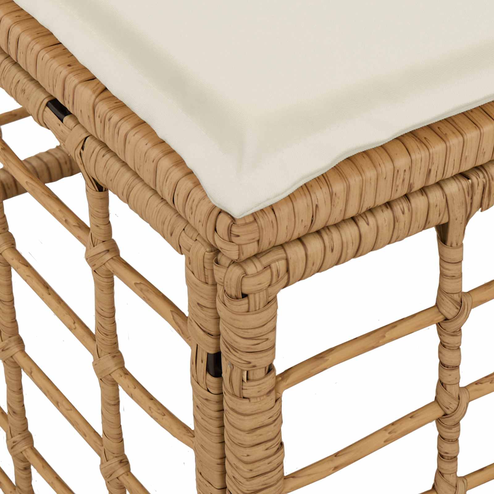 Garten-Fußhocker Natur Poly-Rattan