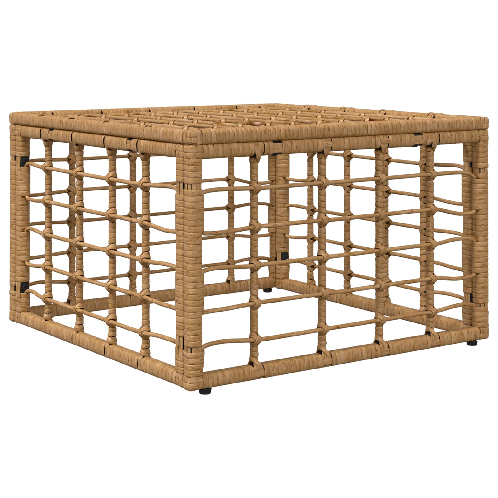 Garten-Fußhocker Natur Poly-Rattan