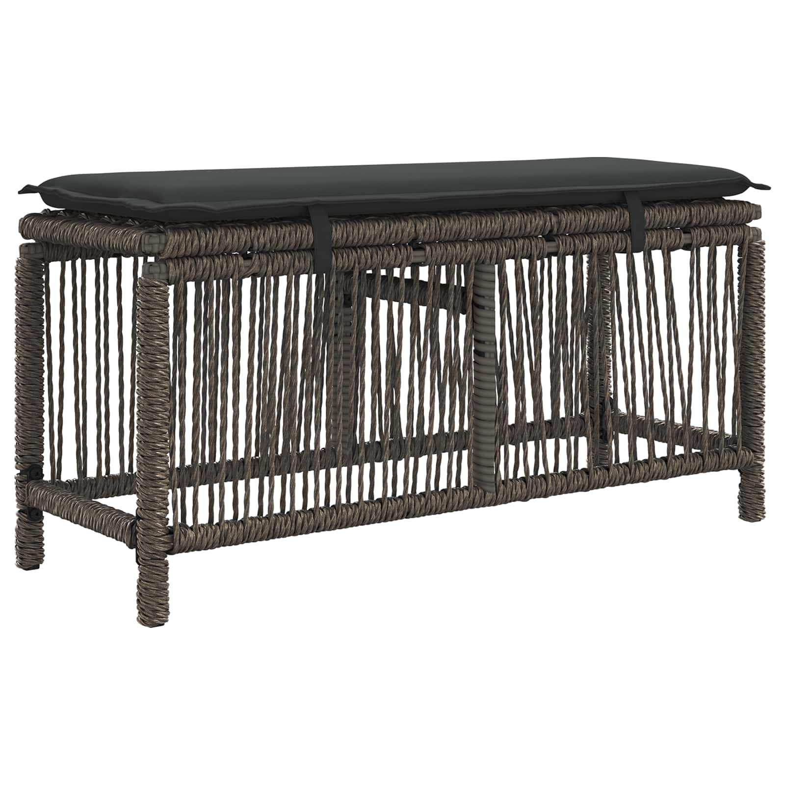 Garten Essgruppe 3 Stk. Grau und Dunkelgrau Poly-Rattan