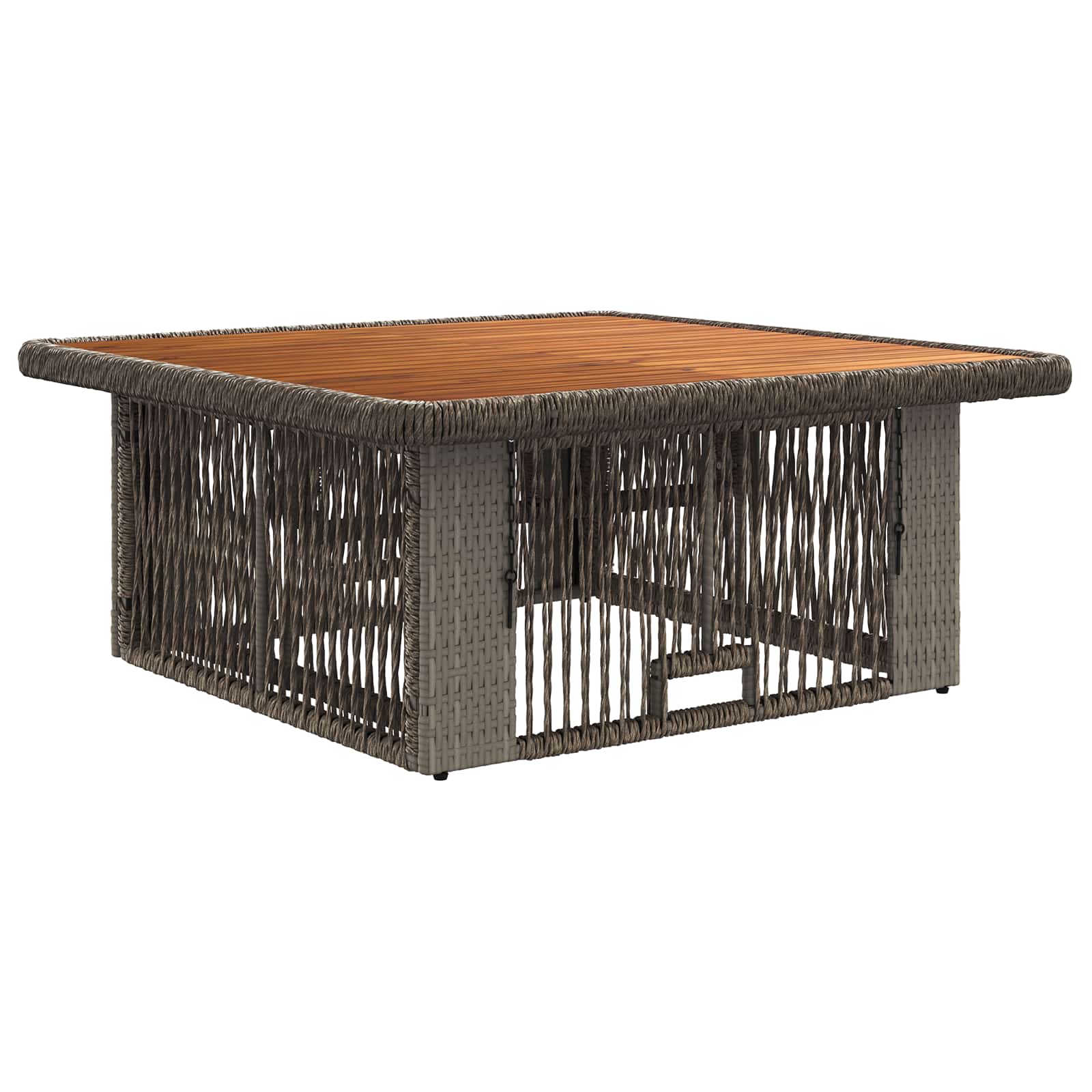 Garten Essgruppe 3 Stk. Grau und Dunkelgrau Poly-Rattan