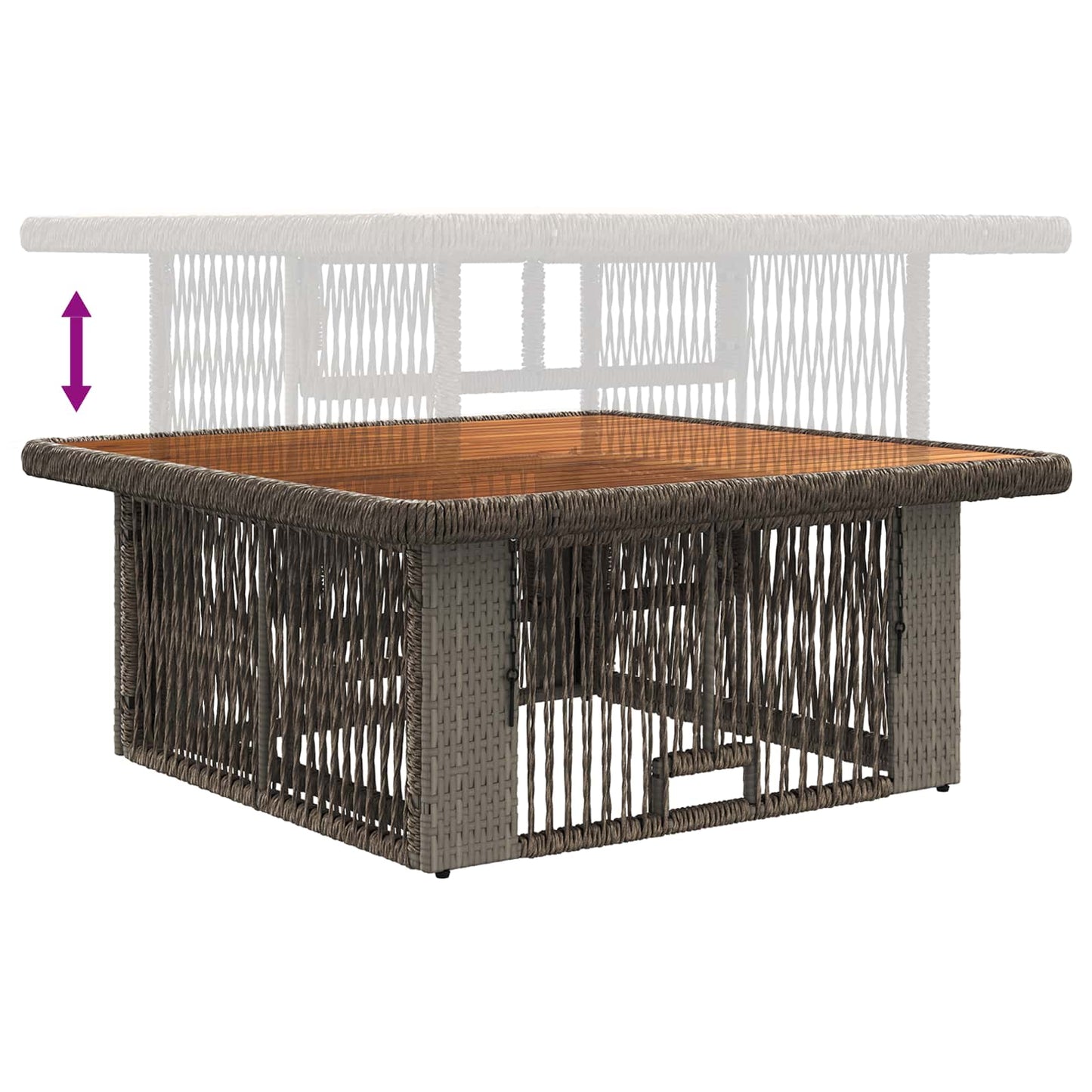 Garten Essgruppe 3 Stk. Grau und Dunkelgrau Poly-Rattan