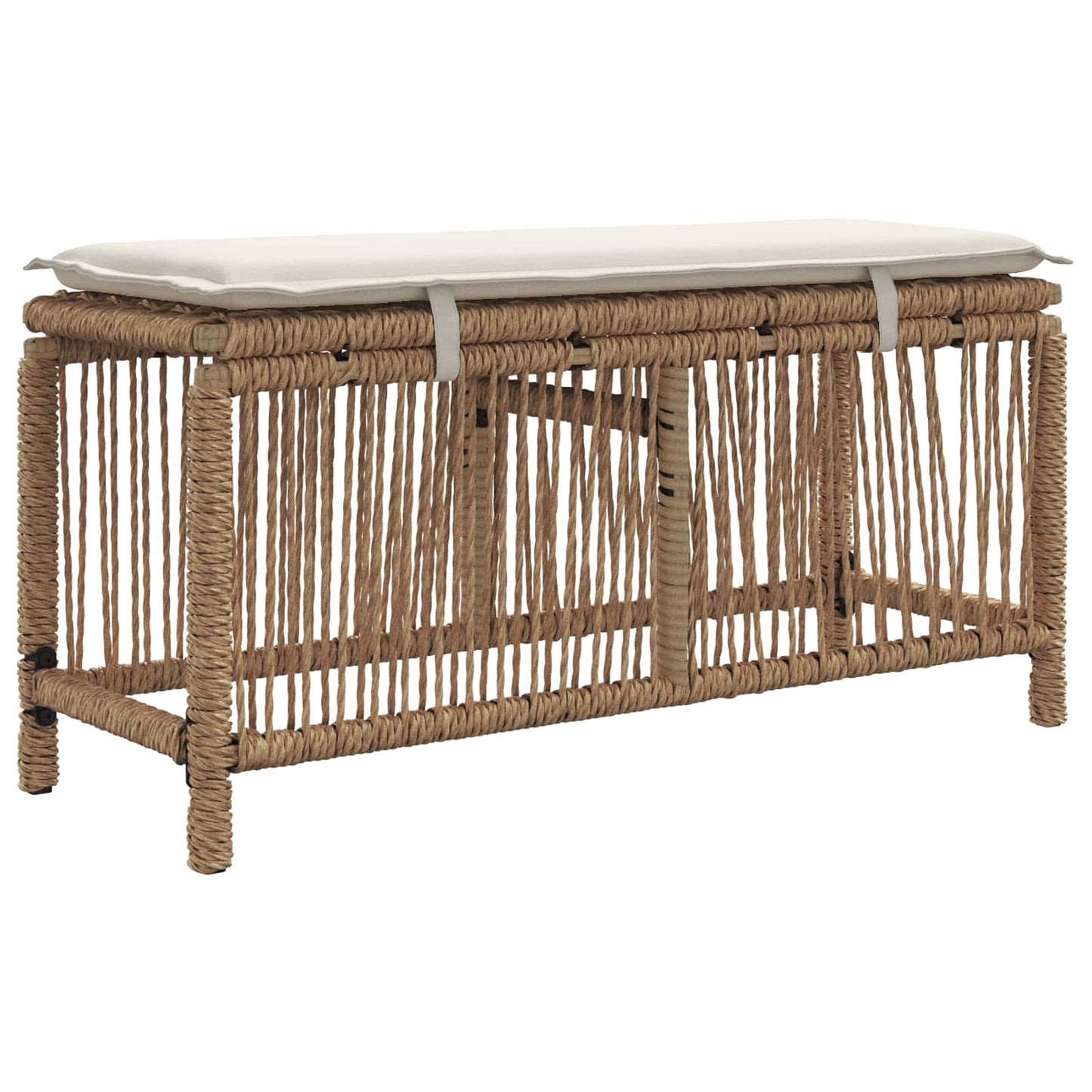 Garten Essgruppe 3 Stk. Beige und Creme Poly-Rattan