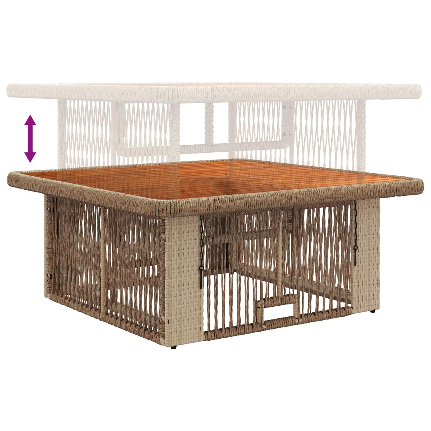 Garten Essgruppe 3 Stk. Beige und Creme Poly-Rattan
