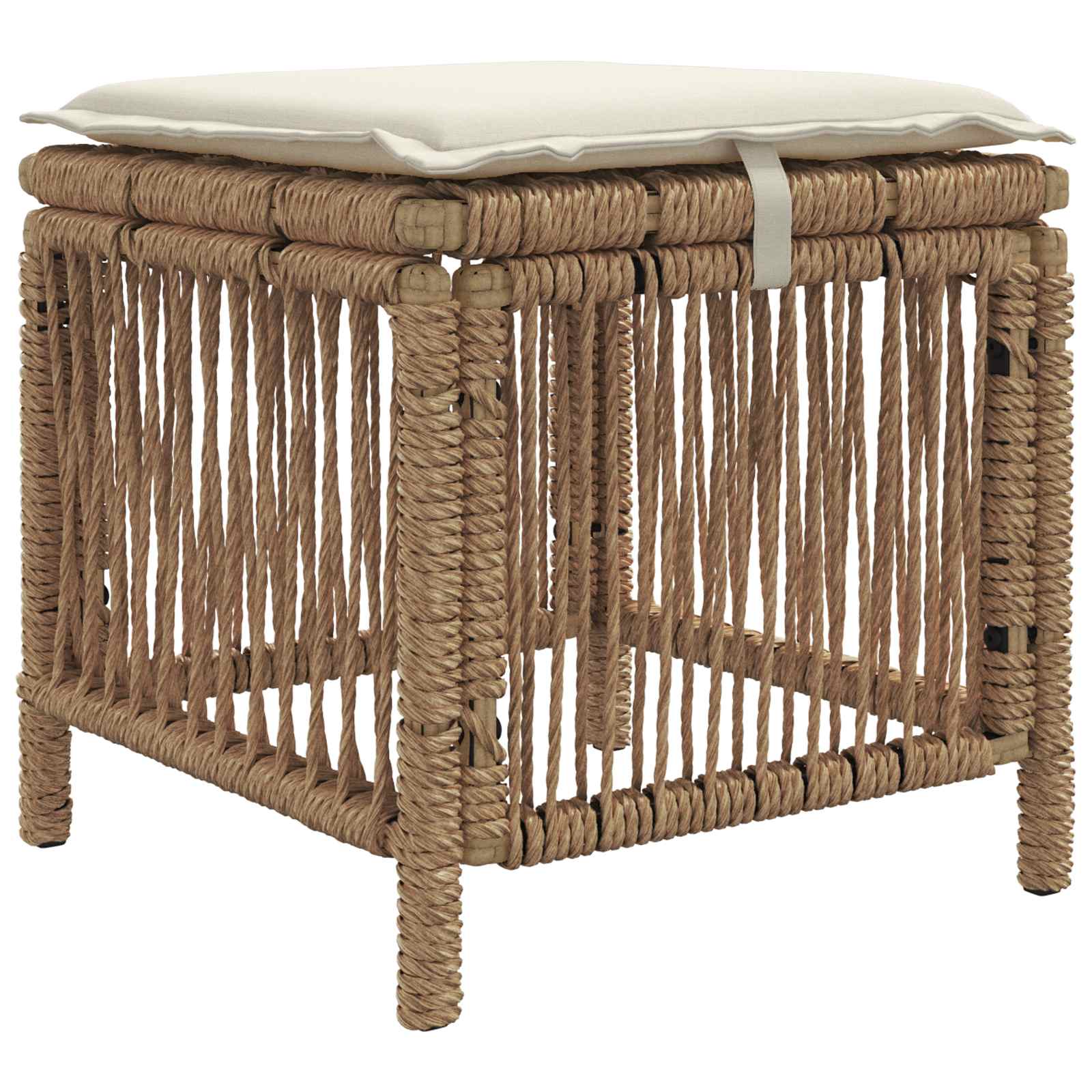 Garten Essgruppe 3 Stk. Beige und Creme Poly-Rattan