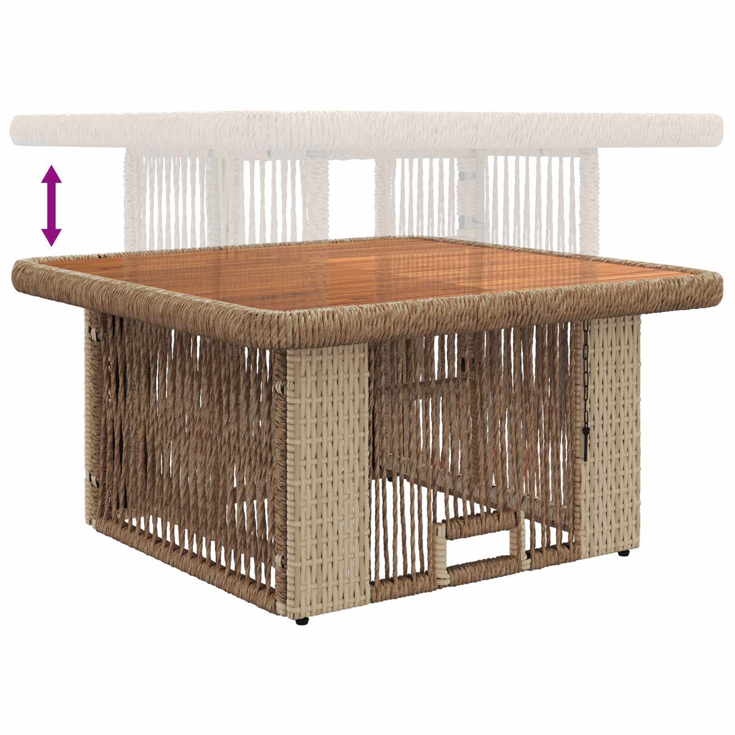 Garten Essgruppe 3 Stk. Beige und Creme Poly-Rattan