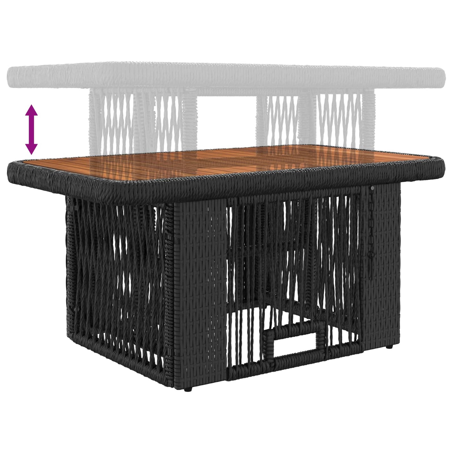 Garten Essgruppe 3 Stk. Schwarz und Creme Poly-Rattan