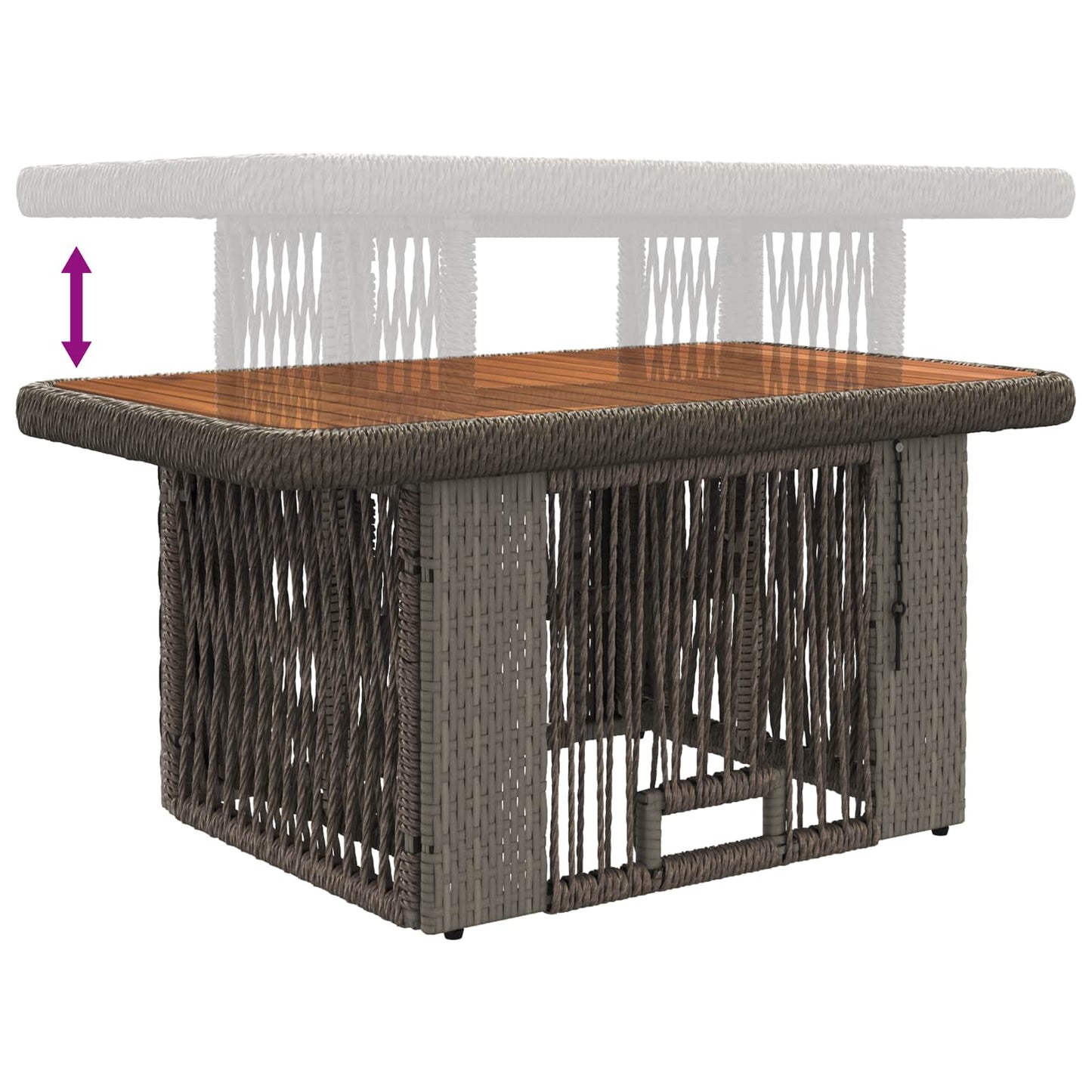 Garten Essgruppe 3 Stk. Grau und Dunkelgrau Poly-Rattan