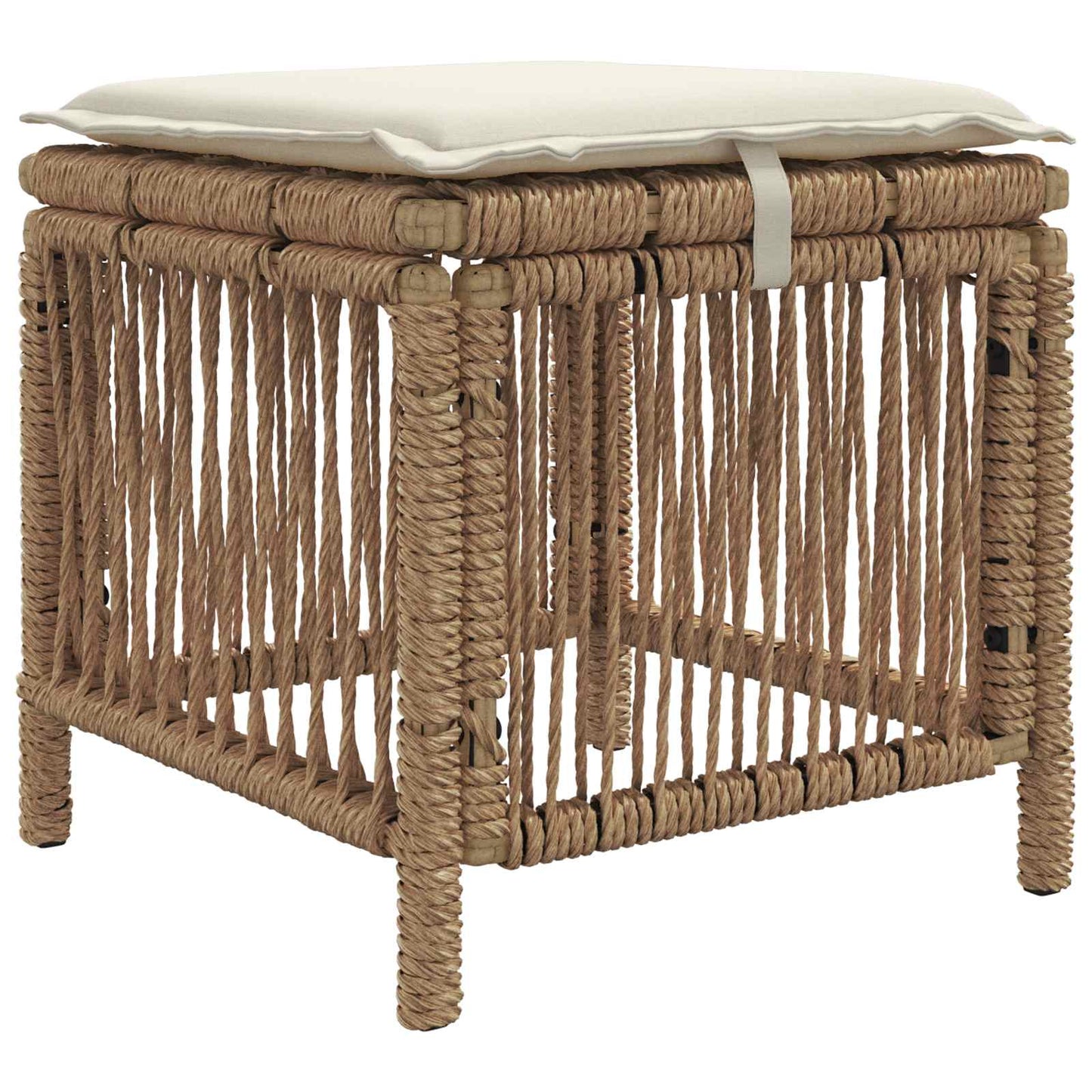 Garten Essgruppe 3 Stk. Beige und Creme Poly-Rattan