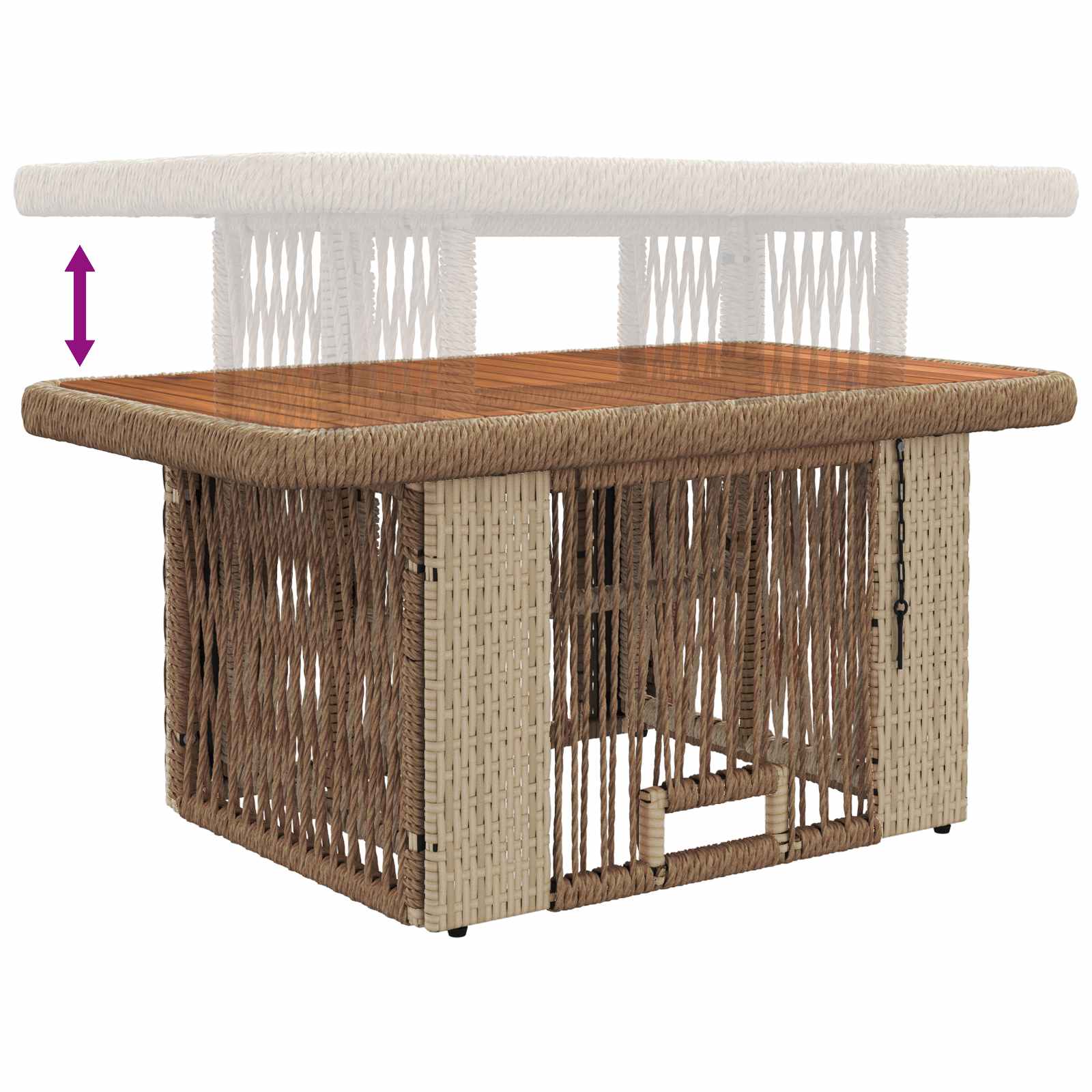 Garten Essgruppe 3 Stk. Beige und Creme Poly-Rattan