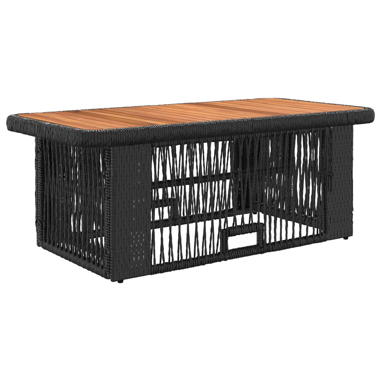 Garten Essgruppe 4 Stk. Schwarz und Creme Poly-Rattan