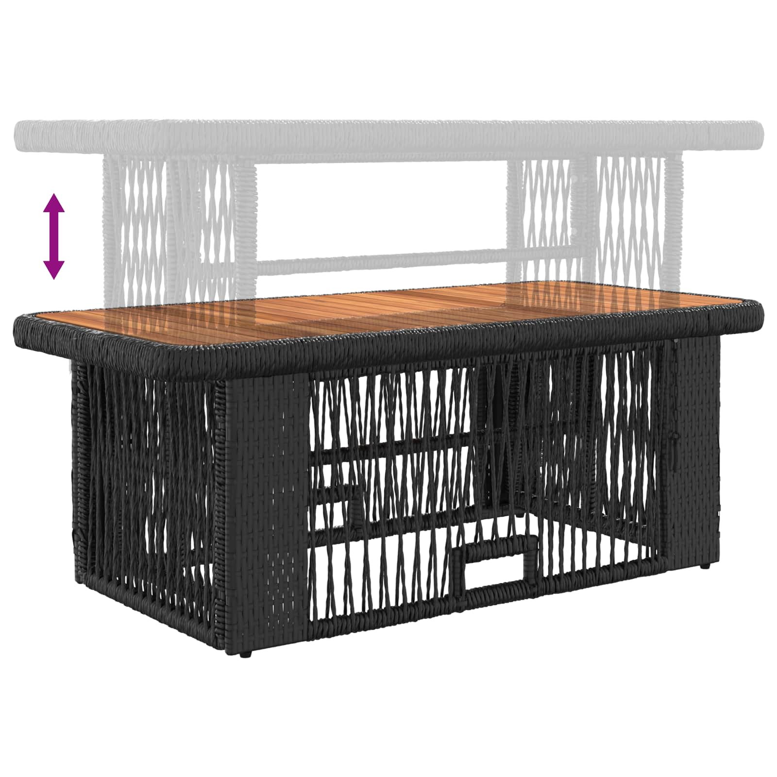 Garten Essgruppe 4 Stk. Schwarz und Creme Poly-Rattan