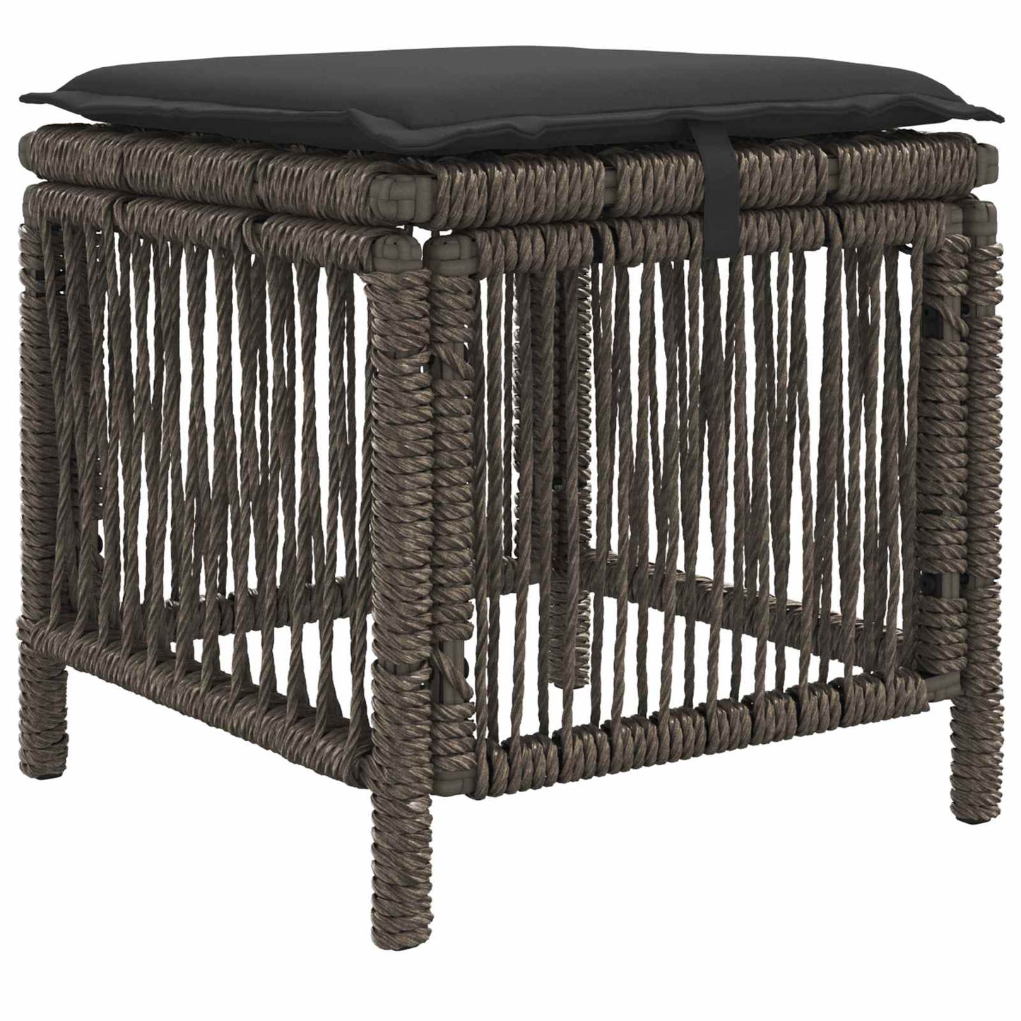 Garten Essgruppe 4 Stk. Grau und Dunkelgrau Poly-Rattan
