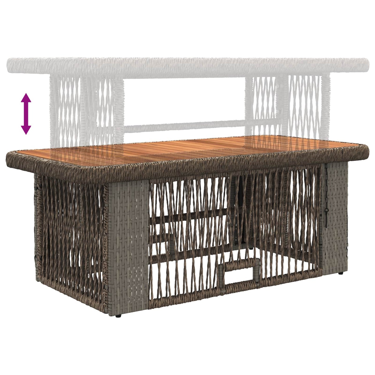 Garten Essgruppe 4 Stk. Grau und Dunkelgrau Poly-Rattan