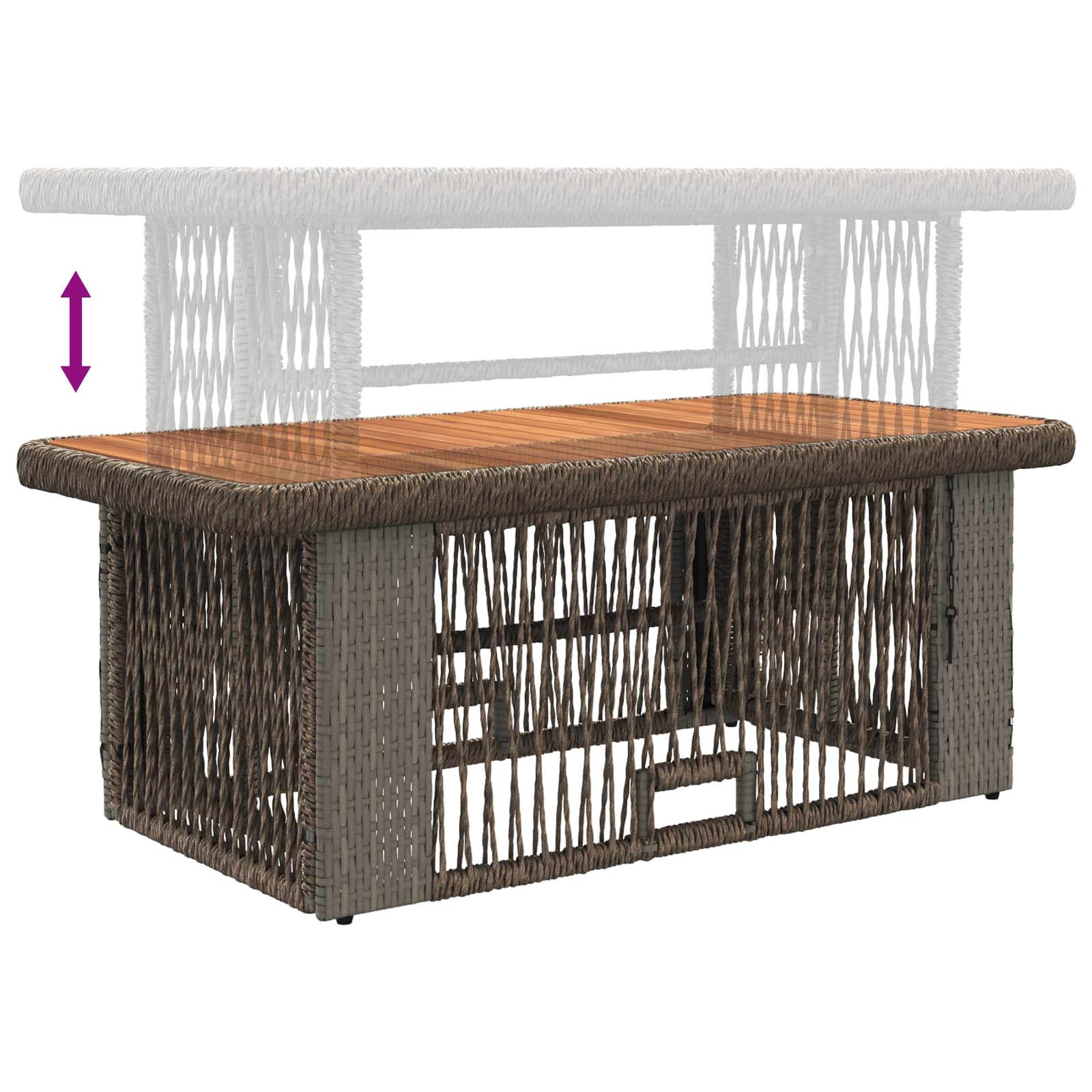 Garten Essgruppe 4 stk. Grau und Dunkelgrau Poly-Rattan